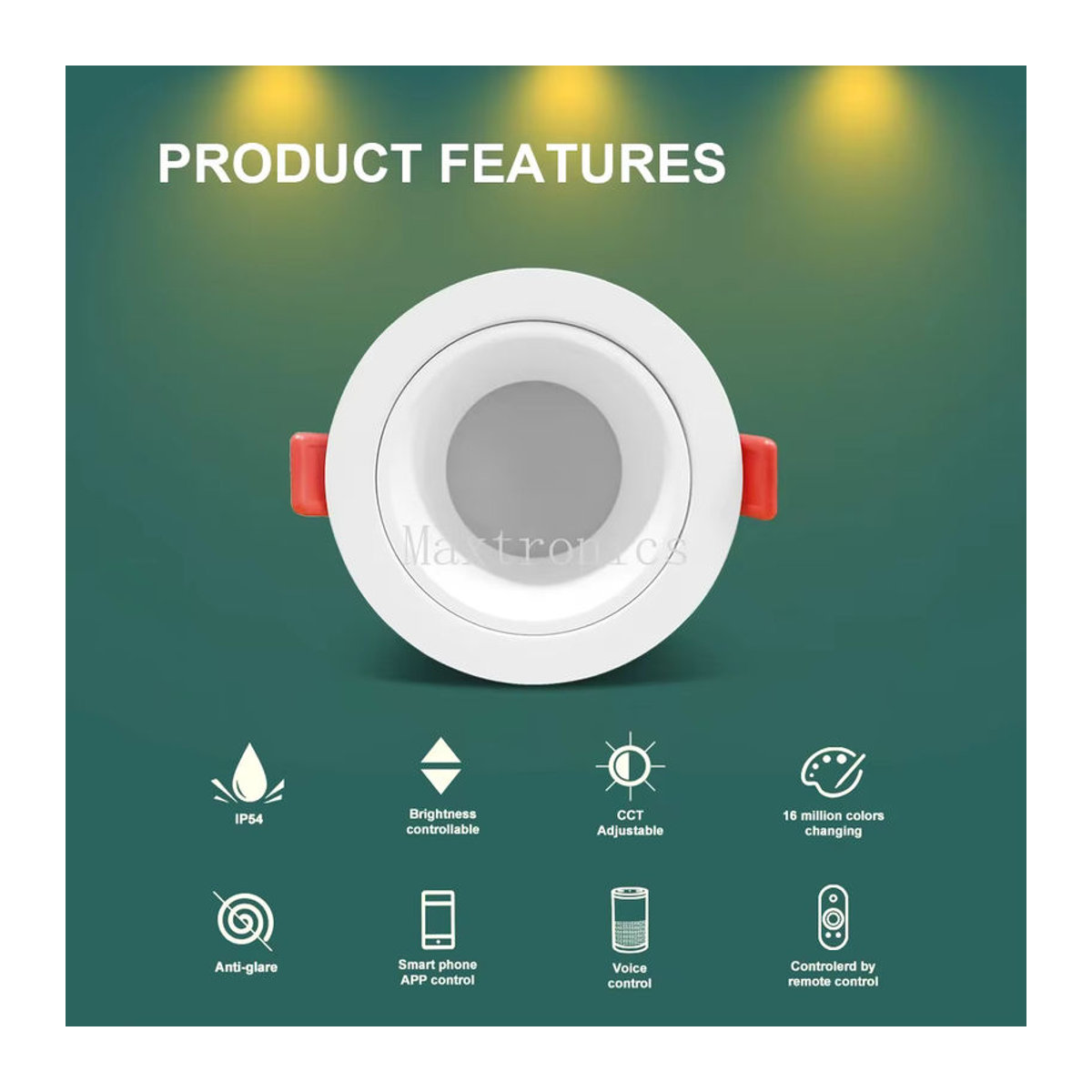 Gledopto Smart LED Downlight RGBCCT Zigbee 3.0 Wasserdicht mit Tuya App und Sprachsteuerung, 12W, Bunt und Weiß - Bild 3