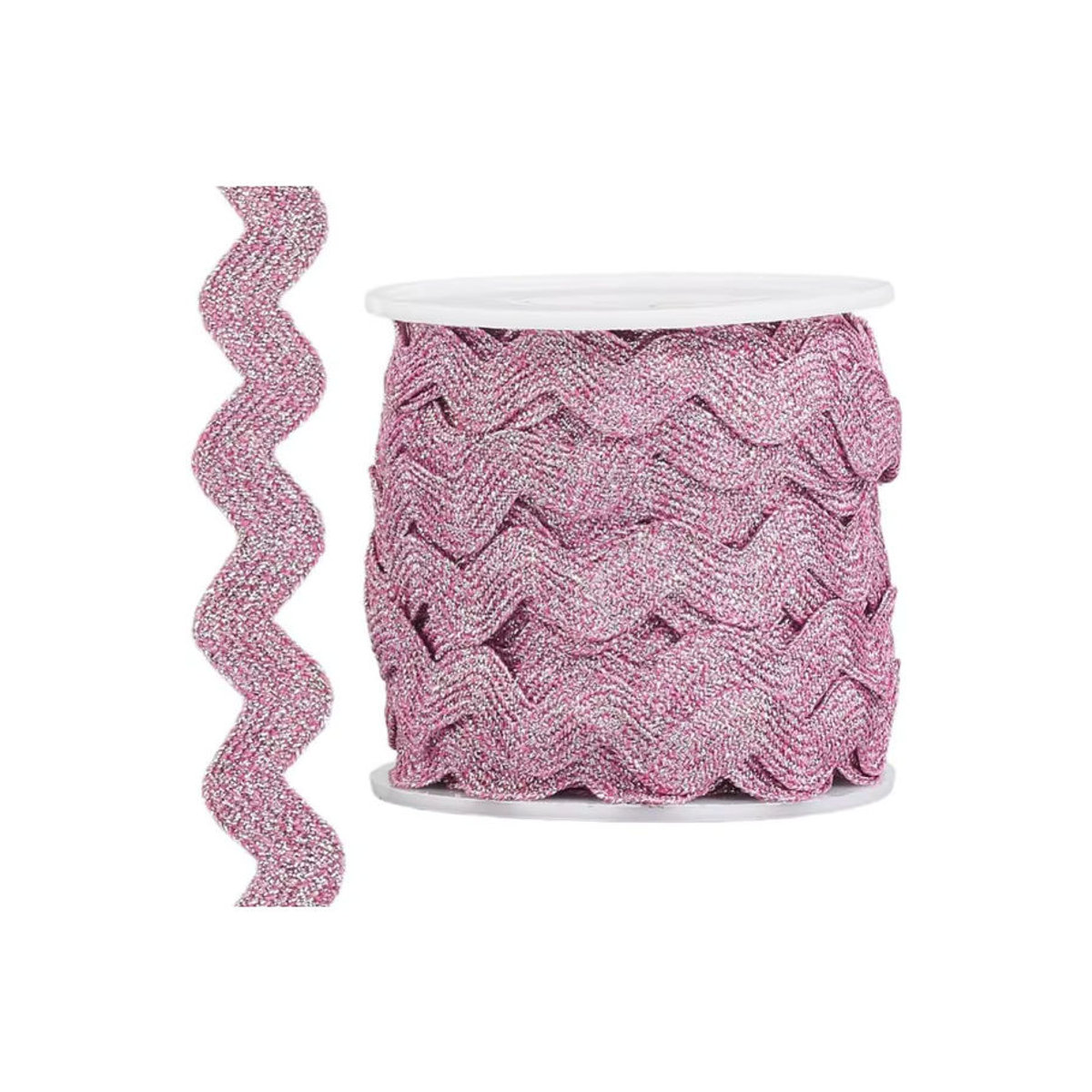 Glitzerndes Metallic Rick Rack Zick-Zack Band in Rosa für Weihnachtsdekoration, Breite: 1,52 cm, Länge: 15,24 m - Bild 6