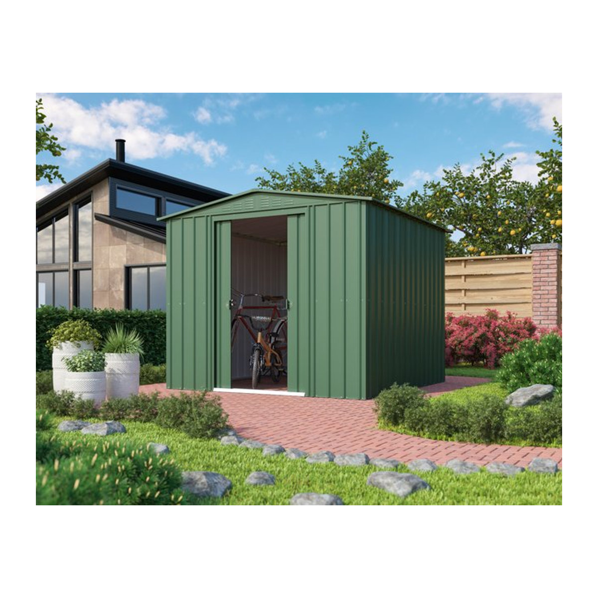 Globel Industries Gartenhaus Gartenmanager Dream 88 aus Metall in Grün mit 6,05 m² ohne Schleppdach - Bild 1