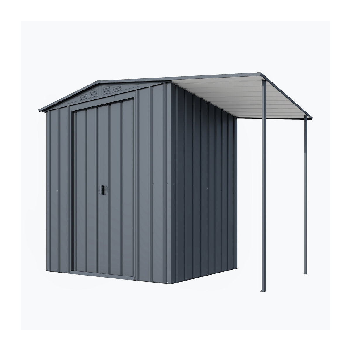 Globel Industries Gerätehaus Gartenmanager Dream 65 aus Metall in Anthrazit mit Schleppdach - Bild 2