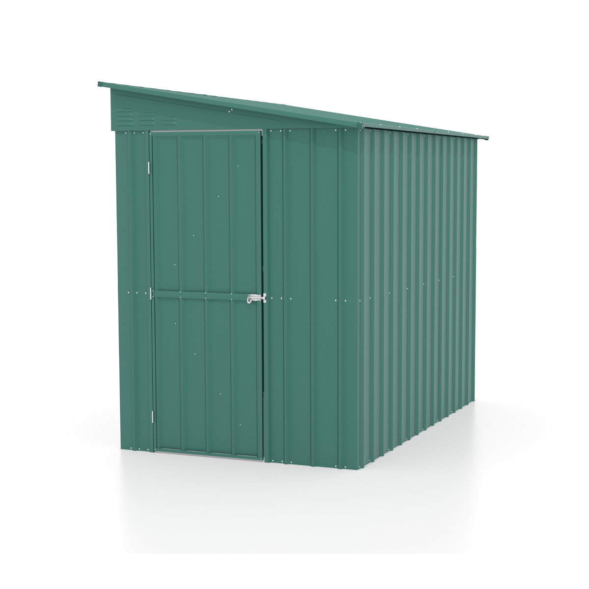 Globel Industries Metall Anlehn-Gerätehaus Lean-To mit Pultdach, Farbe: Grün, B/T/H: 155 x 203 x 70 cm - Bild 1