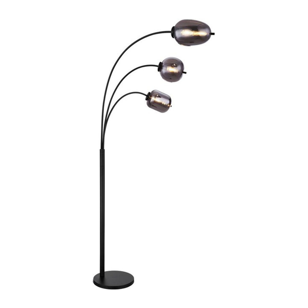 GLOBO Blacky Stehleuchte in Schwarz aus Metall und Glas mit 3 E14 Fassungen, B/T/H: 60 x 80 x 175 cm - Bild 1
