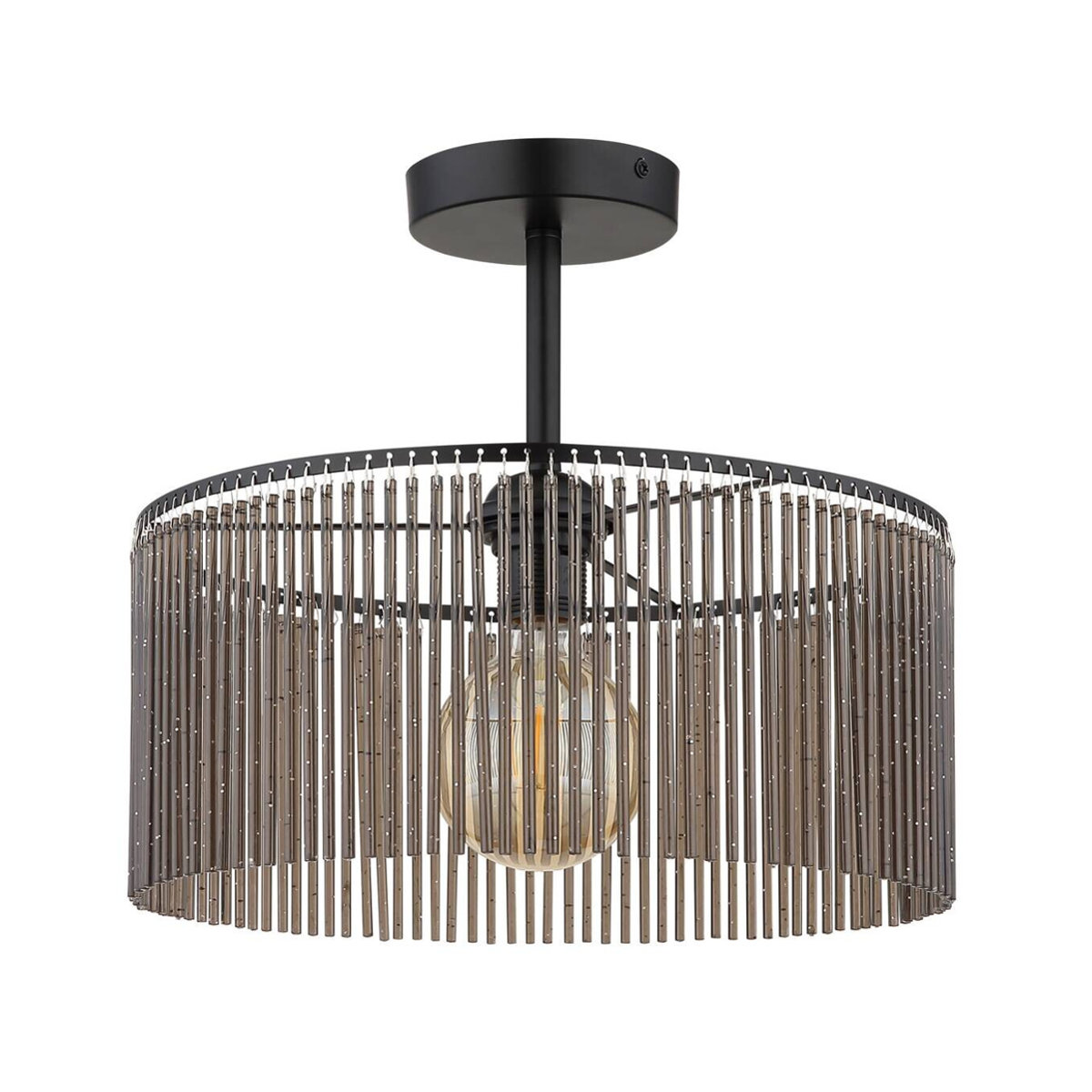 Globo Deckenlampe Leeds modern in Schwarz und Grau aus Metall und Acryl mit E27 Fassung, Durchmesser: 35 cm, Höhe: 32 cm - Bild 2