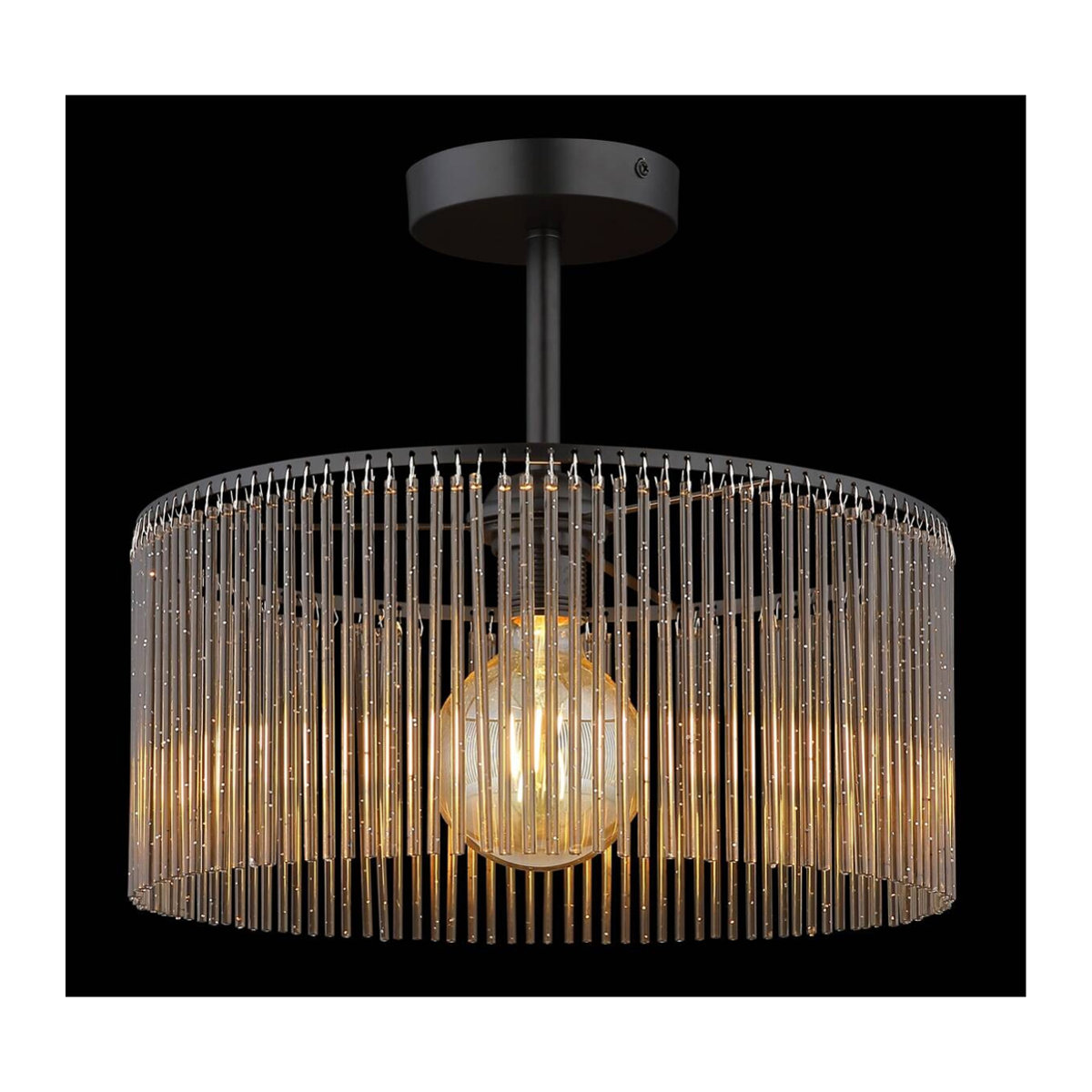 Globo Deckenlampe Leeds modern in Schwarz und Grau aus Metall und Acryl mit E27 Fassung, Durchmesser: 35 cm, Höhe: 32 cm - Bild 3