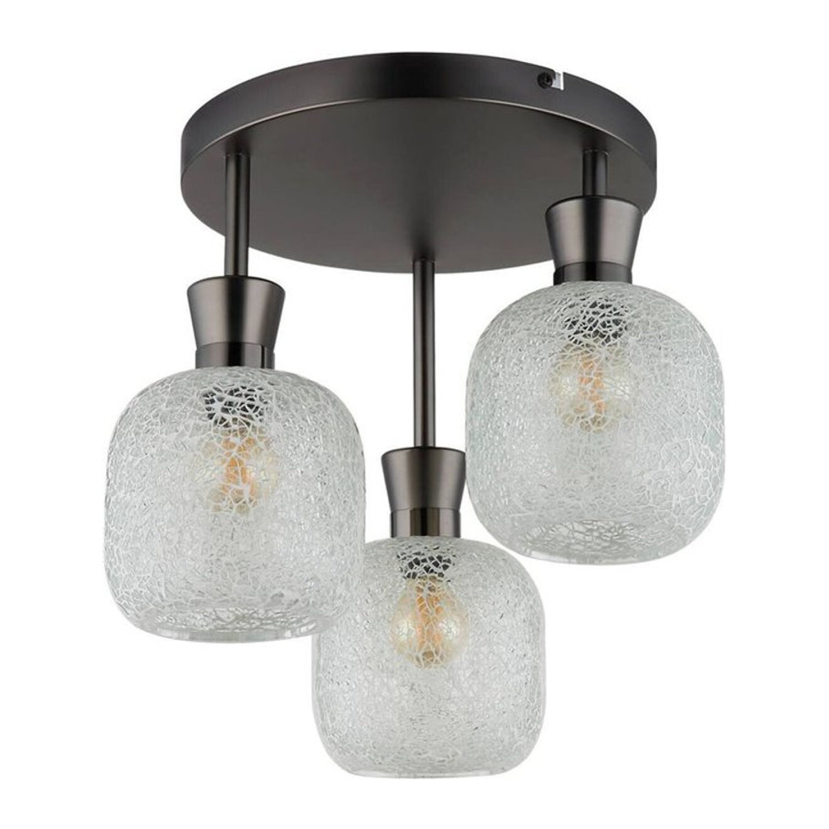 GLOBO Deckenleuchte BROKANA Modern in Schwarz und Chrom aus Metall und Glas mit 3 E14 Fassungen, B/H/L: 21 x 32 x 29 cm - Bild 1