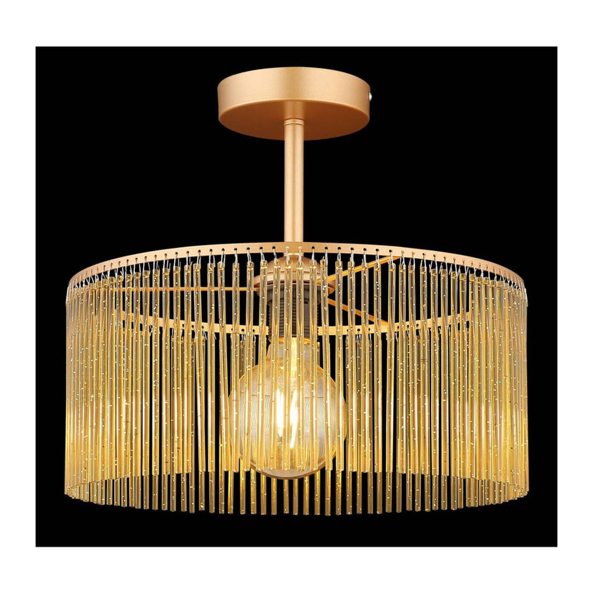 Globo Deckenleuchte Leeds in Amber Gold und Schwarz aus Metall und Acryl mit E27 Fassung, Durchmesser: 35 cm, Höhe: 32 cm - Bild 3
