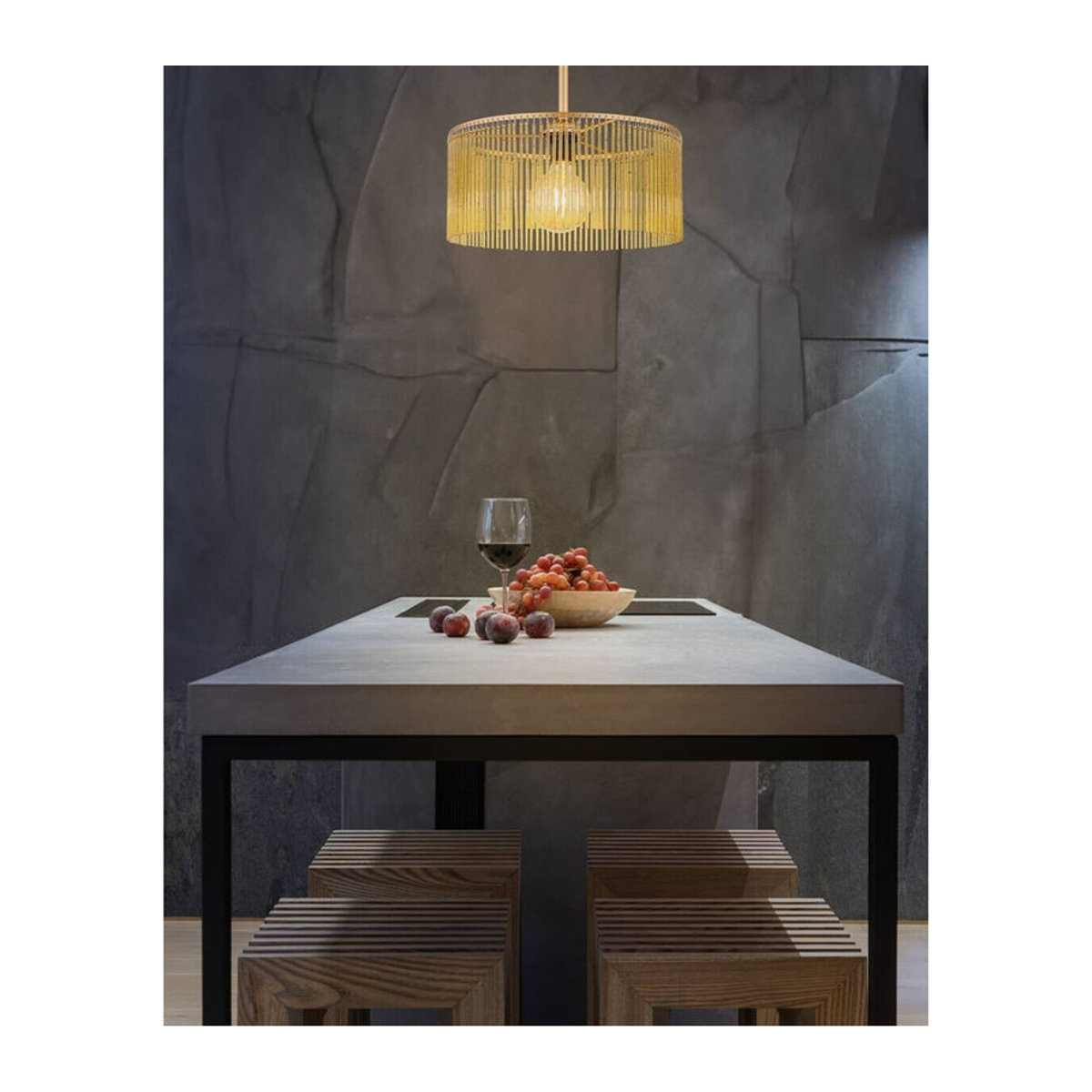 Globo Deckenleuchte Leeds in Amber Gold und Schwarz aus Metall und Acryl mit E27 Fassung, Durchmesser: 35 cm, Höhe: 32 cm - Bild 4