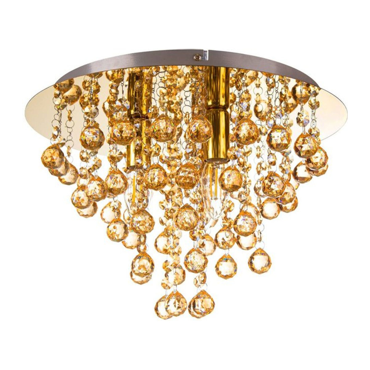 Globo Deckenleuchte LONDON in Gold aus Metall und Glas mit 3 E14 Fassungen, Durchmesser: 38 cm, Höhe: 26 cm - Bild 1