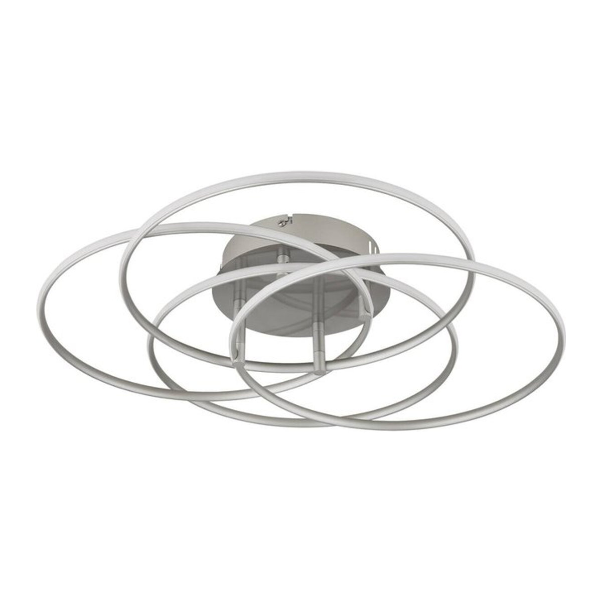 GLOBO Deckenleuchte Modern aus Aluminium und Metall in Nickel matt und Opal mit LED in Neutralweiß, H: 11,4 cm, B: 51,5 cm - Bild 1