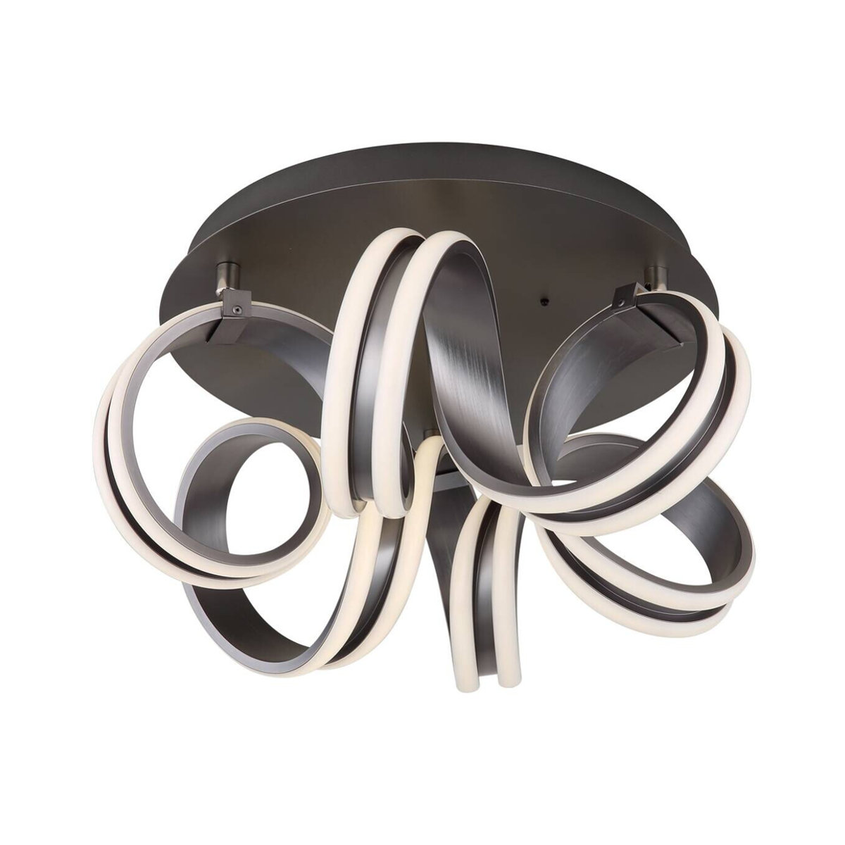 GLOBO Deckenleuchte Modern in Anthrazit und Grau aus Aluminium und Metall mit LED, H x B x T: 25 x 46 x 25 cm - Bild 2