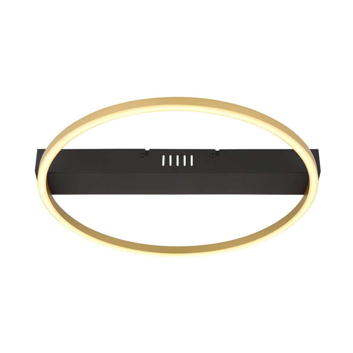 GLOBO Deckenleuchte Modern in Gold und Schwarz aus Metall und Acryl mit integriertem warmweißem LED-Licht, B: 39,4 cm, H: 5,3 cm, T: 40 cm - Bild 2
