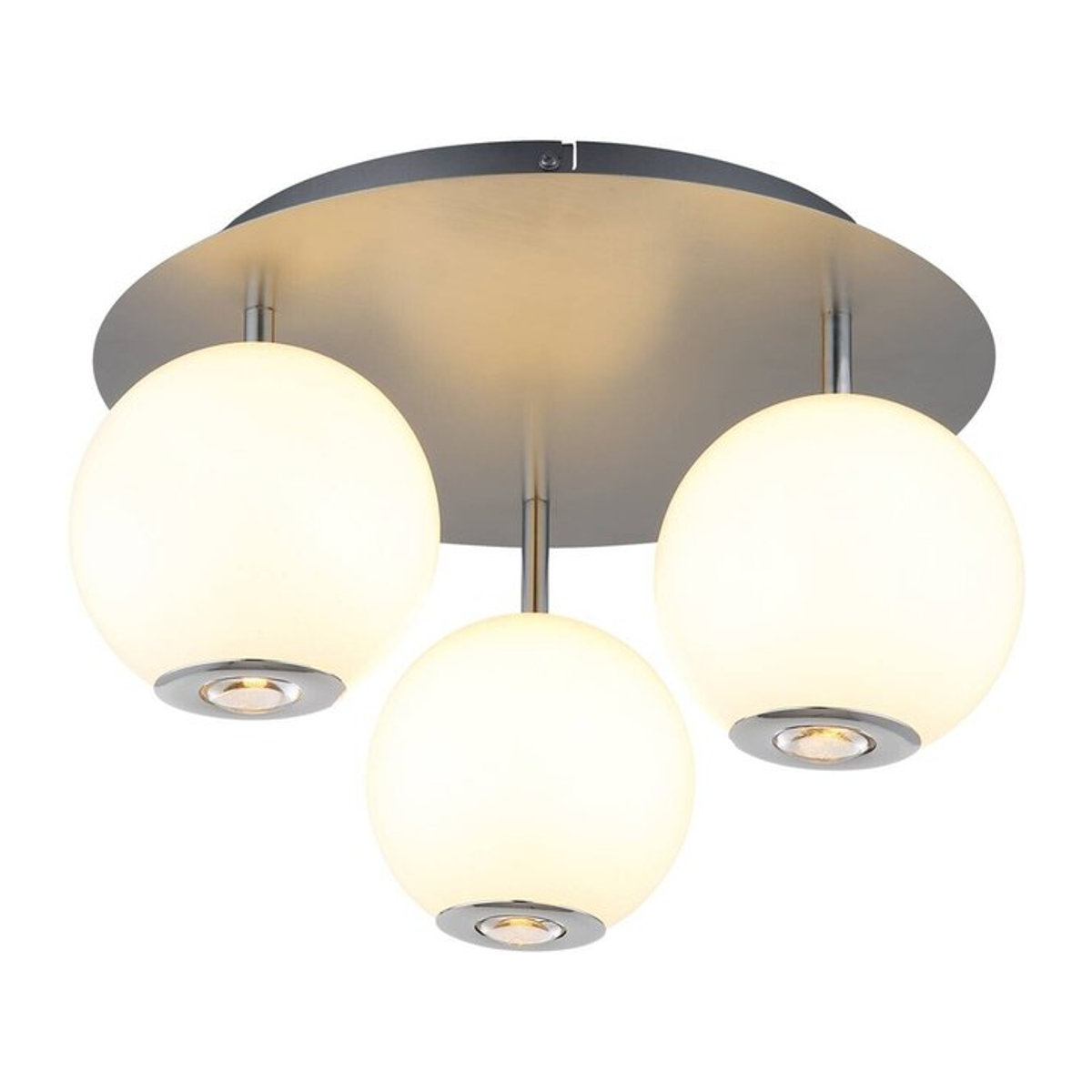 GLOBO Deckenleuchte Modern in Grau aus Metall und Opalglas mit LED, H x B x T: 25 x 42 x 42 cm - Bild 1