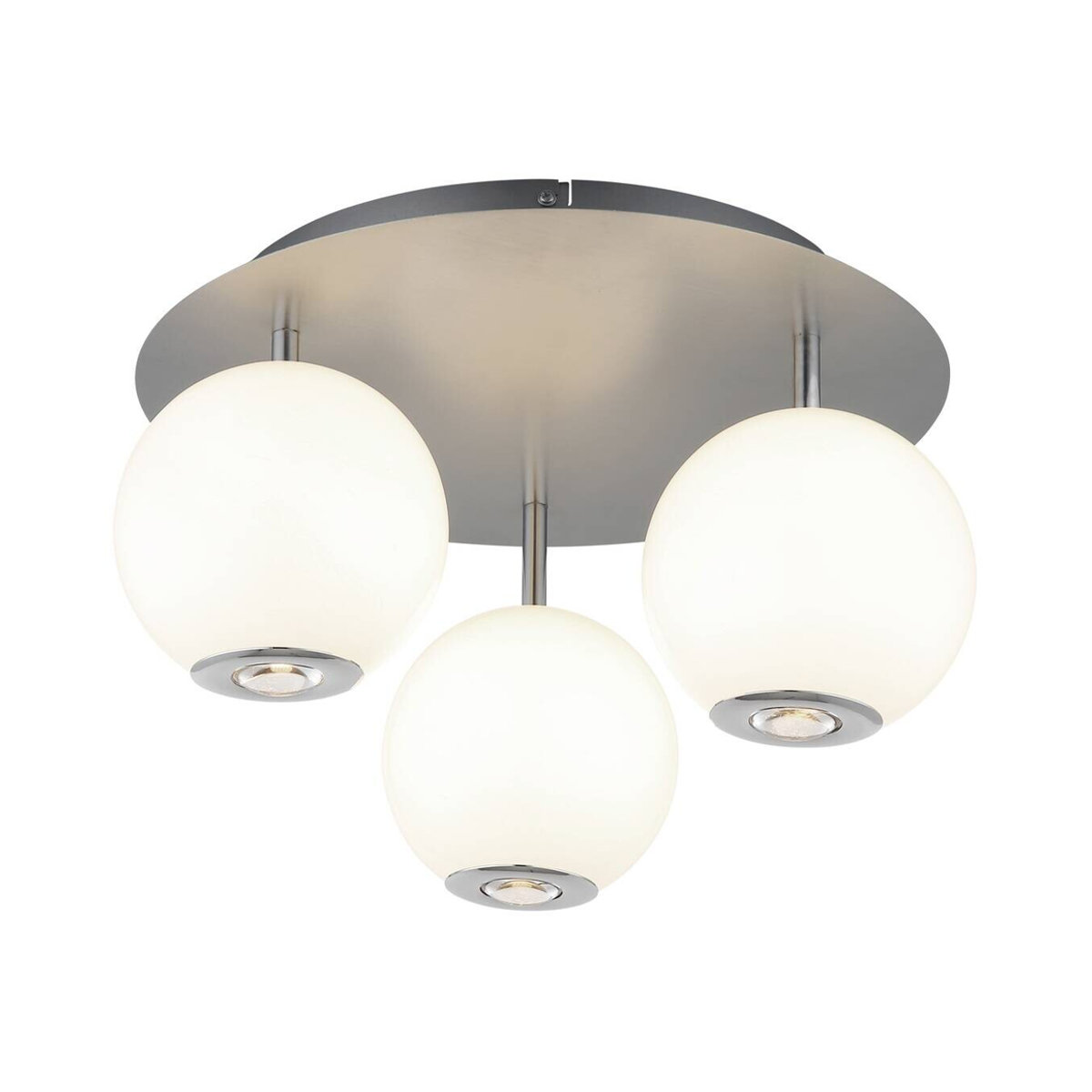 GLOBO Deckenleuchte Modern in Grau aus Metall und Opalglas mit LED, H x B x T: 25 x 42 x 42 cm - Bild 3