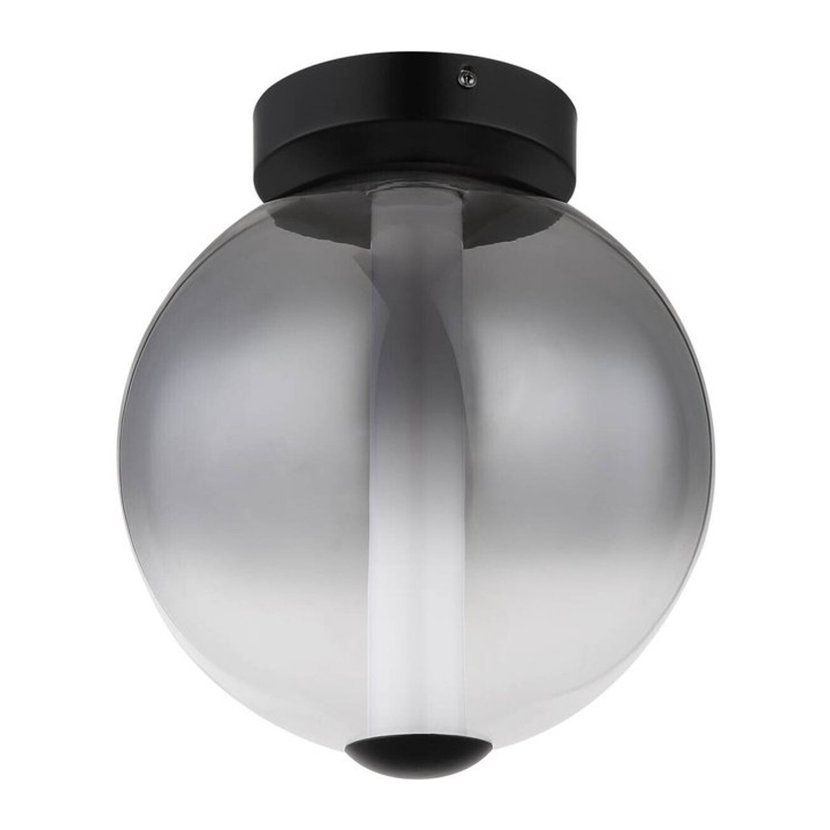GLOBO Deckenleuchte Modern in Mattschwarz und Rauch aus Glas und Metall mit integriertem warmweißen LED-Licht, Höhe: 28,5 cm, Durchmesser: 25 cm - Bild 1
