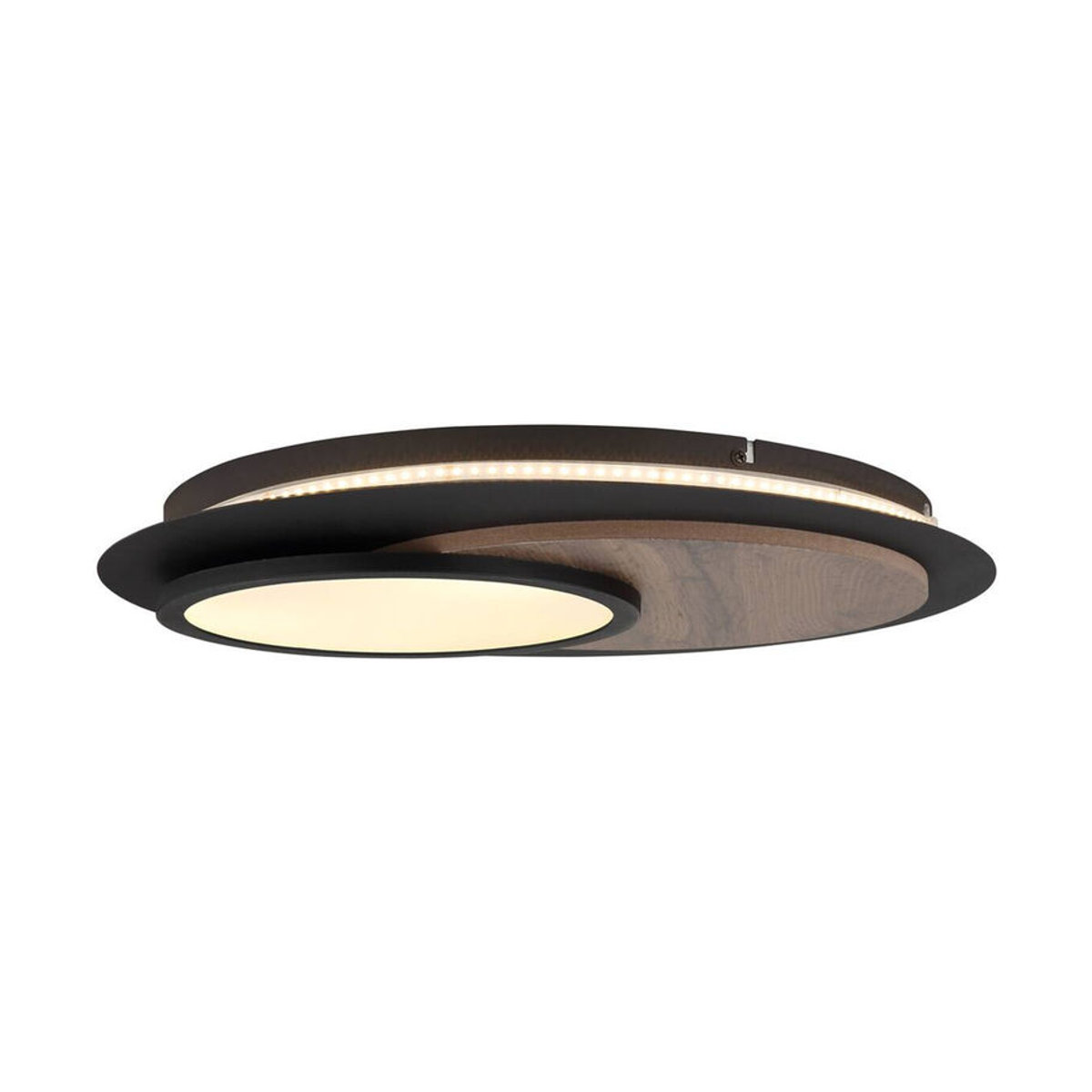 GLOBO Deckenleuchte Modern in Schwarz mit warmweißem LED-Licht, H: 5,6 cm, B: 48 cm - Bild 2