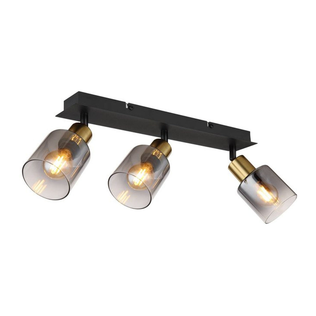 Globo Deckenspot Hollsy Strahler in Schwarz aus Metall und Glas mit E14 Fassung B/H/L: 8 x 18 x 40 cm - Bild 1