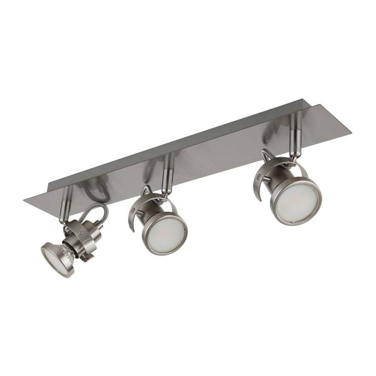 GLOBO Deckenspot Strahler aus Metall in Nickel matt mit 3 Brennstellen für GU10, B/H/L: 10 x 13,2 x 46 cm - Bild 1