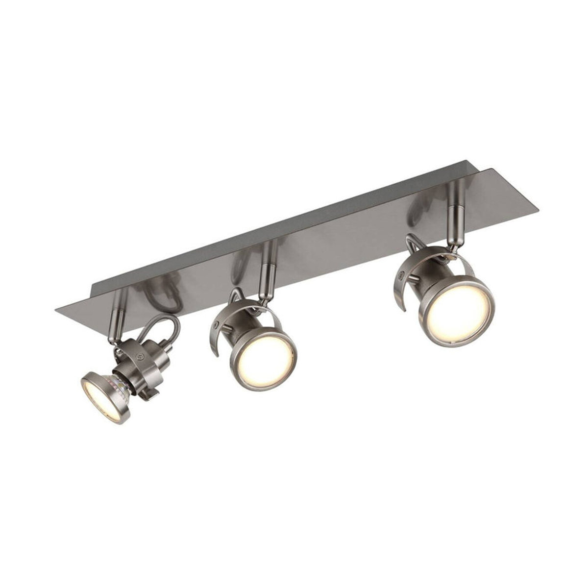 GLOBO Deckenspot Strahler aus Metall in Nickel matt mit 3 Brennstellen für GU10, B/H/L: 10 x 13,2 x 46 cm - Bild 2