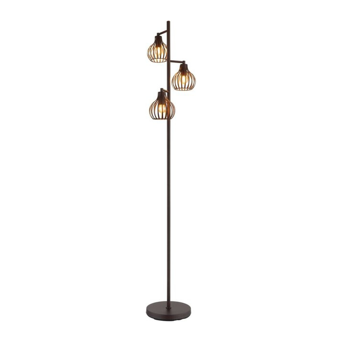 GLOBO Industrial Stehlampe aus Metall in Rostfarben mit 3 E14 Fassungen, Höhe: 161 cm, Durchmesser: 31 cm - Bild 1