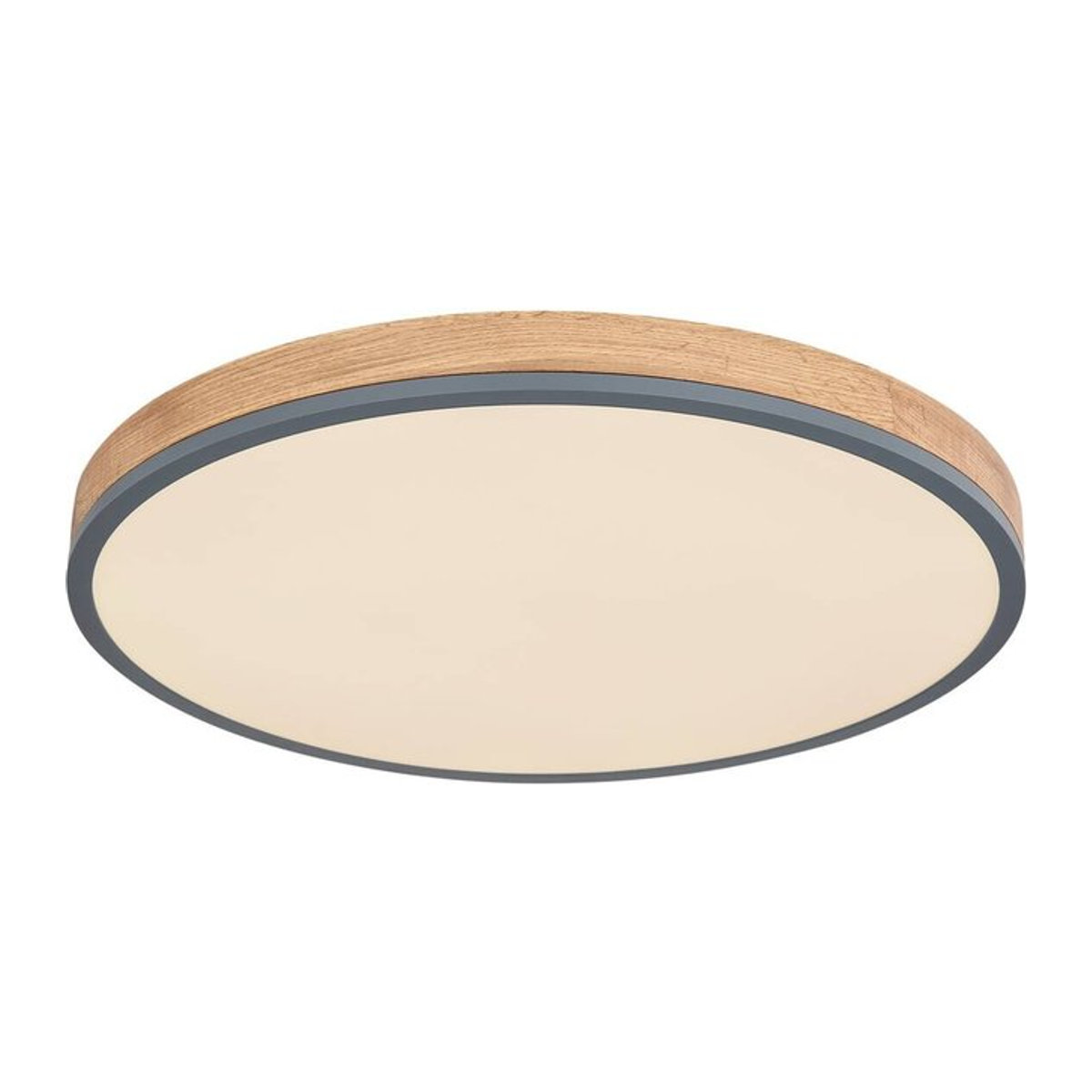 Globo LED-Deckenleuchte Doro in Grau und Anthrazit aus Metall und Holz, H x B x T: 8,5 x 60 x 60 cm - Bild 1