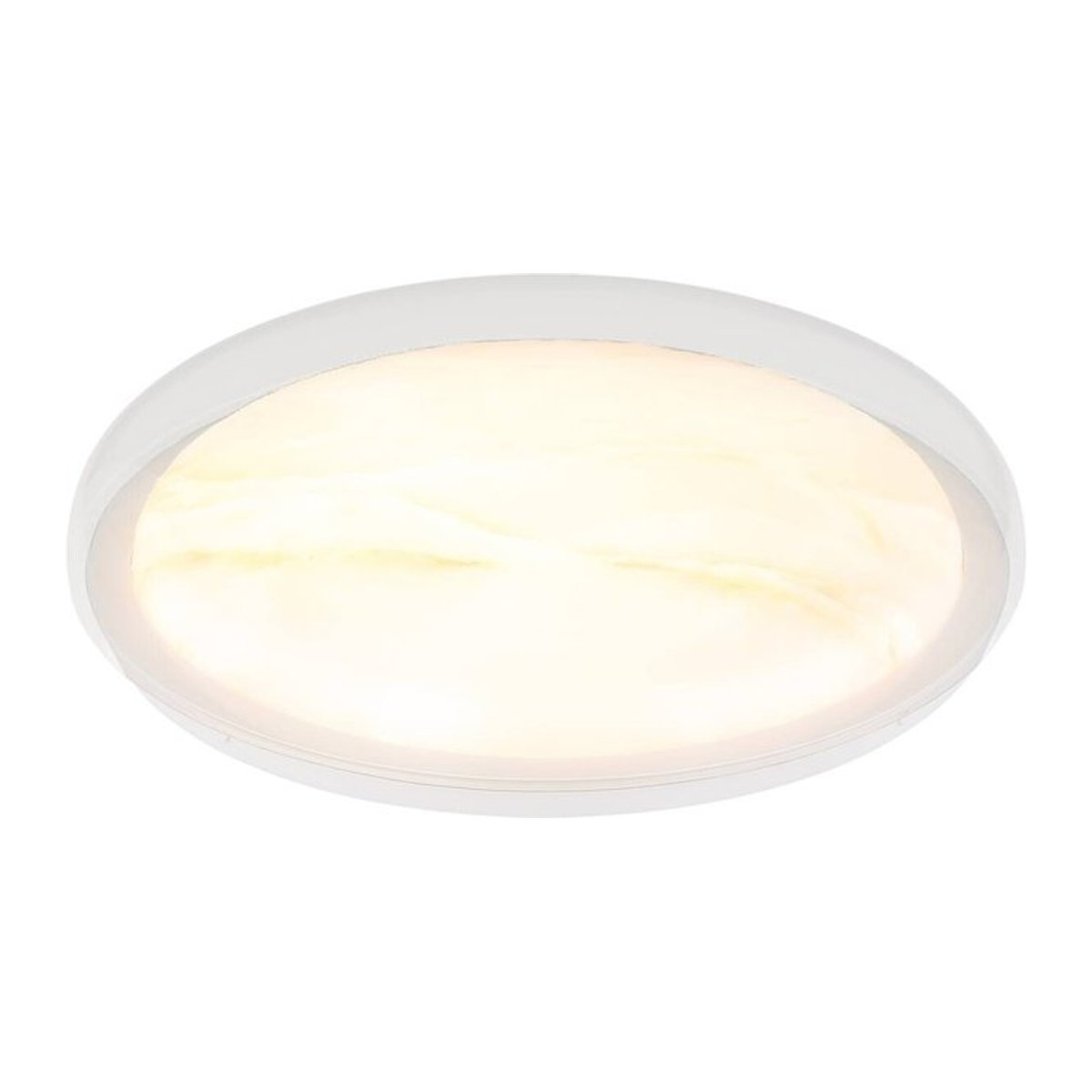 GLOBO LED-Deckenleuchte in Weiß mit Marmoroptik aus Metall und Kunststoff, H: 8 cm, B: 38,5 cm - Bild 1