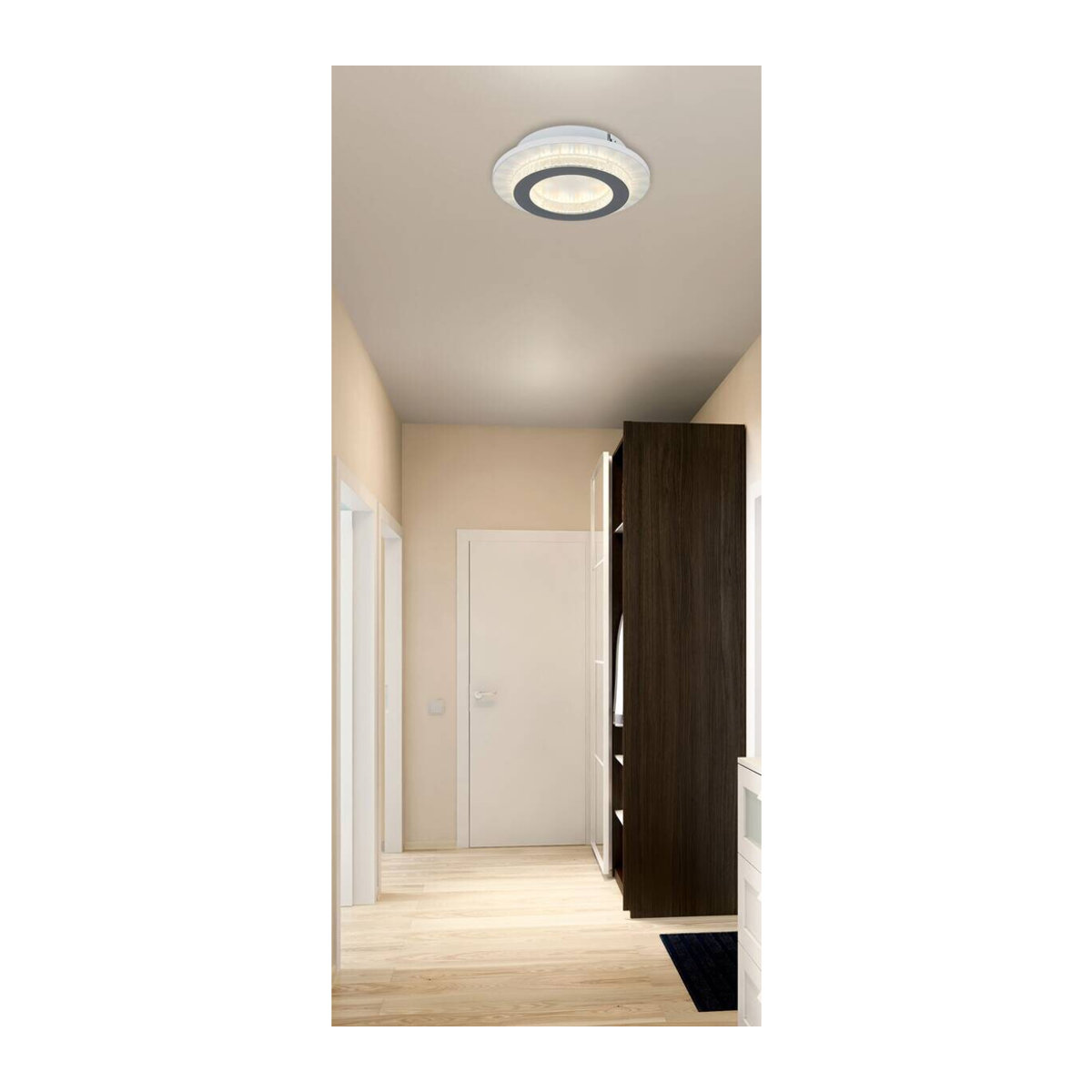 GLOBO LED-Deckenleuchte in Weiß und Grau aus Metall und Kunststoff, Modern und Minimalistisch, H: 5,5 cm, B: 20 cm - Bild 3