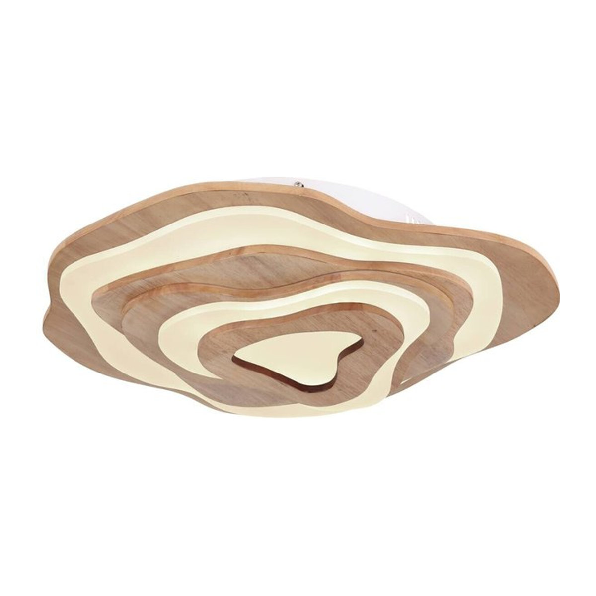 GLOBO LED-Deckenleuchte Jacks Modern in Dunkelbraun aus Holz und Opal Kunststoff B/H/T: 50 x 10 x 58 cm - Bild 1