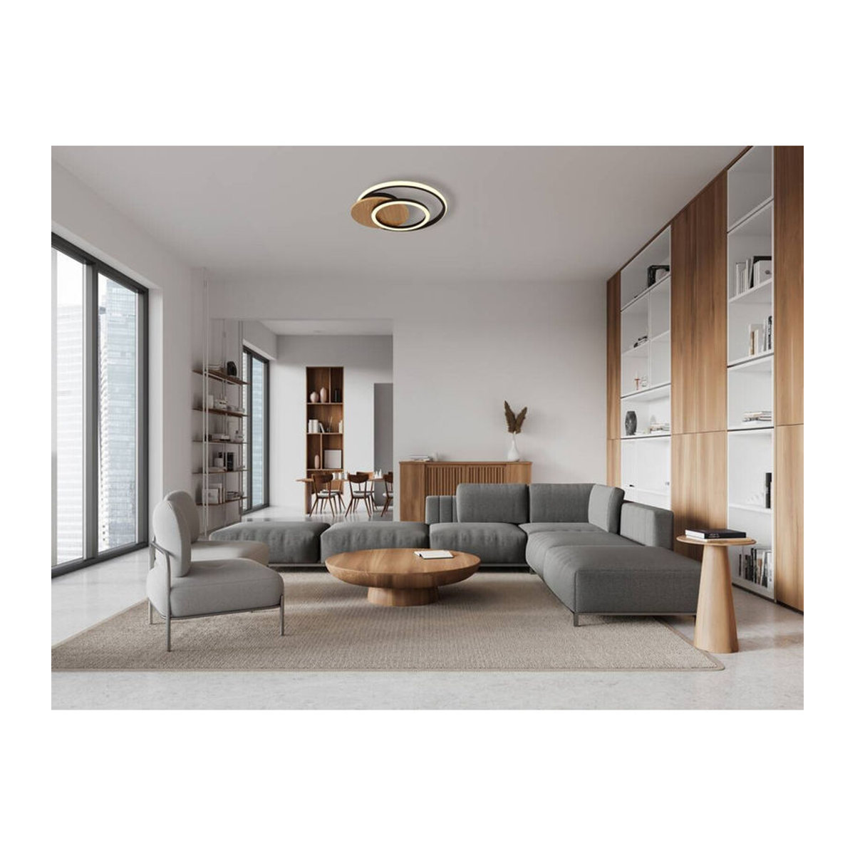 GLOBO LED-Deckenleuchte Julio Modern Warmweiß B/H/T: 38 x 6,5 x 36 cm - Bild 3