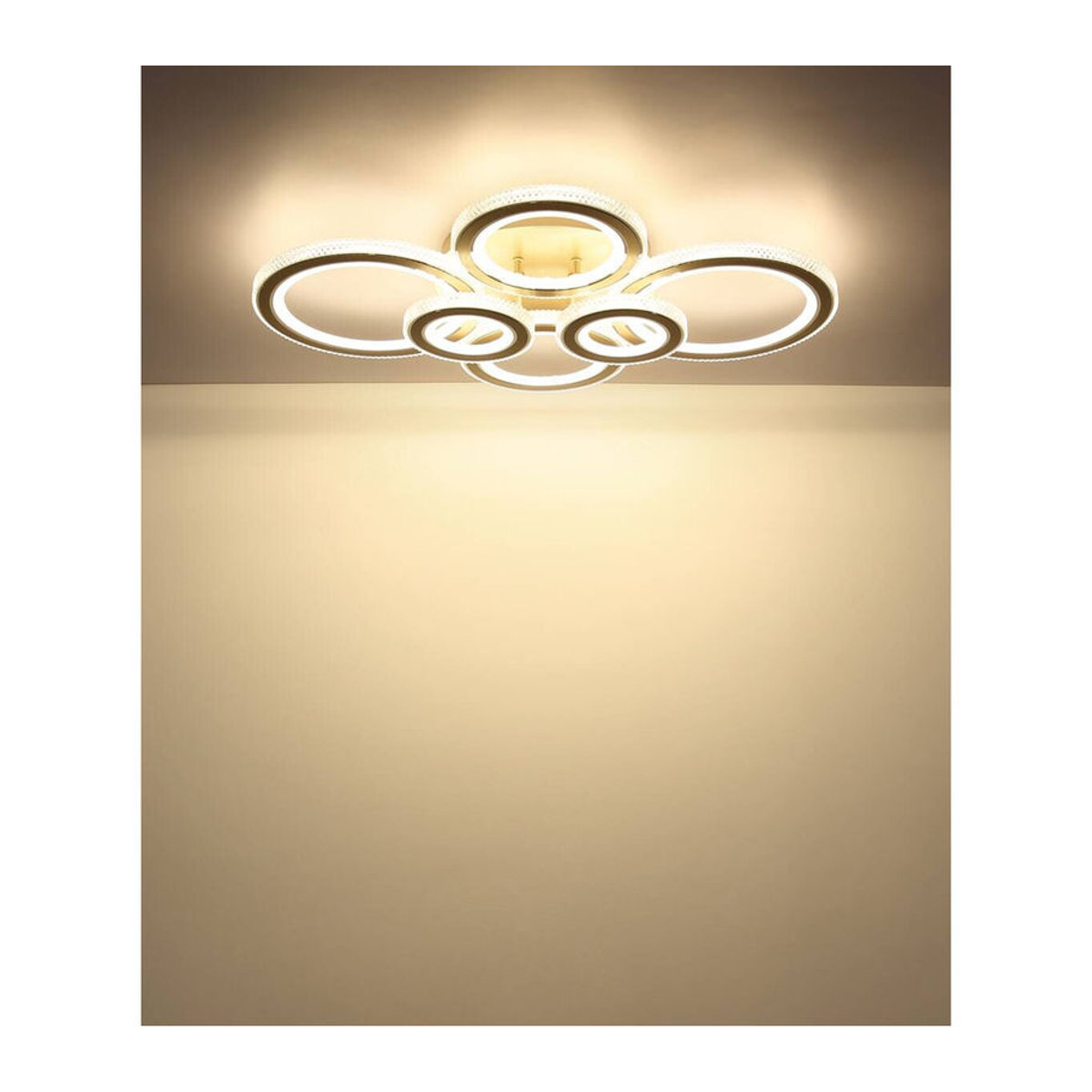 GLOBO LED-Deckenleuchte Kora Modern in Champagner aus Metall, Kunststoff und Acryl, B/H/T: 56 x 12 x 78 cm - Bild 2
