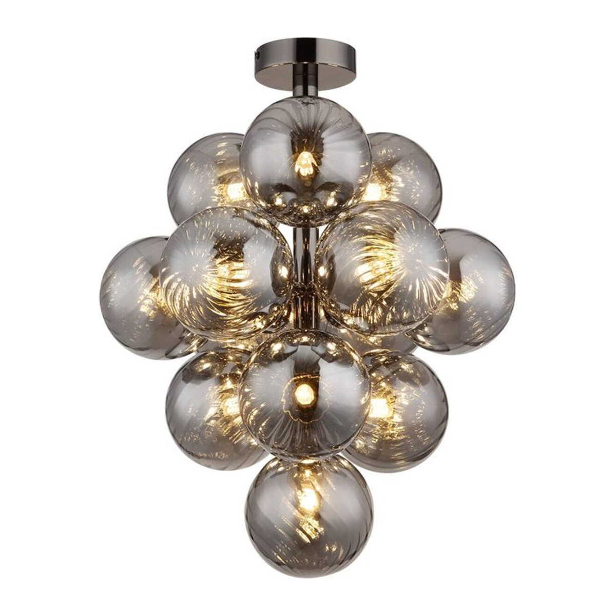 GLOBO LED-Deckenleuchte Modern in Chrom und Schwarz aus Metall und Glas mit Höhe: 50 cm und Durchmesser: 39,5 cm - Bild 1
