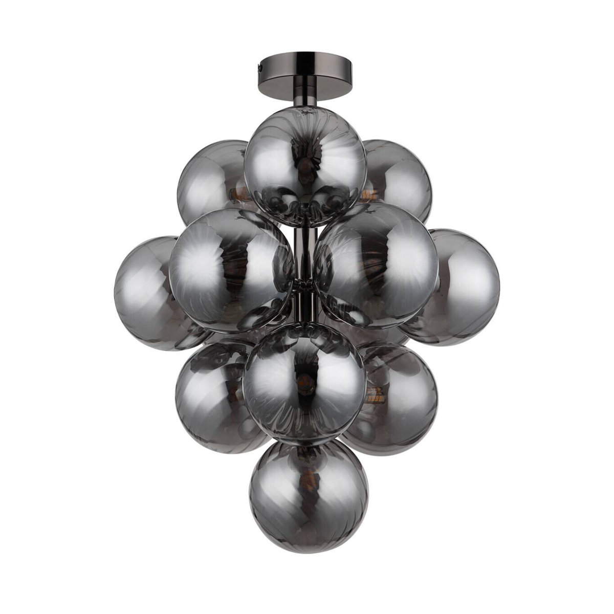 GLOBO LED-Deckenleuchte Modern in Chrom und Schwarz aus Metall und Glas mit Höhe: 50 cm und Durchmesser: 39,5 cm - Bild 2