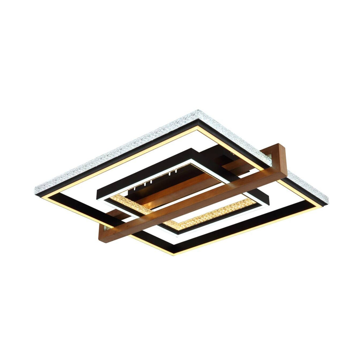 GLOBO LED-Deckenleuchte Modern in Schwarz und Braun aus Holz und Metall, B/H/T: 55 x 11,5 x 50 cm - Bild 2