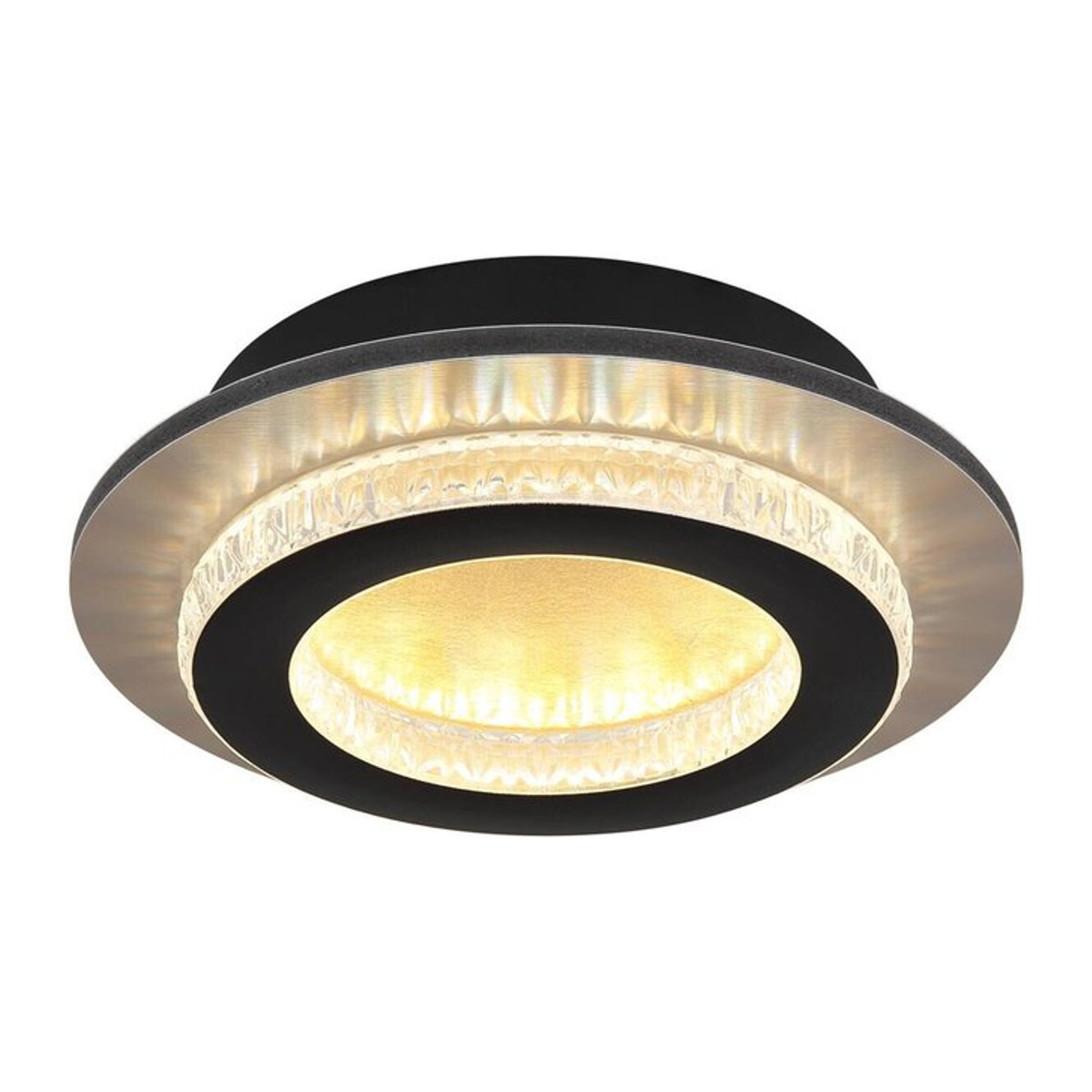 GLOBO LED-Deckenleuchte Modern in Schwarz und Gold aus Metall und Kunststoff, H: 5,5 cm, D: 20 cm - Bild 1