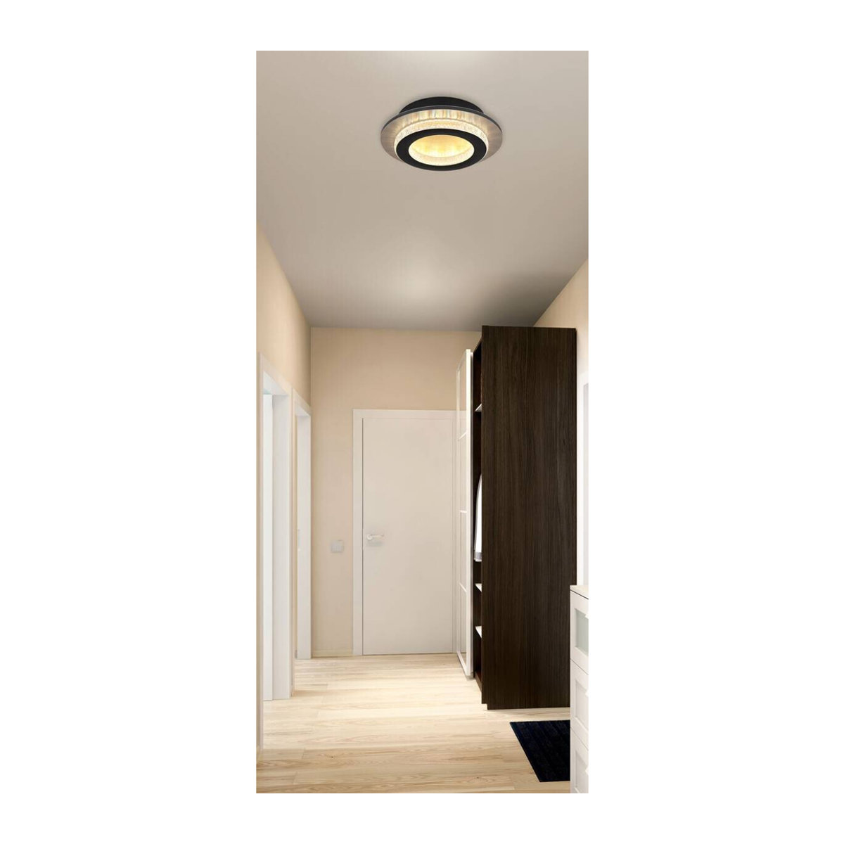 GLOBO LED-Deckenleuchte Modern in Schwarz und Gold aus Metall und Kunststoff, H: 5,5 cm, D: 20 cm - Bild 3