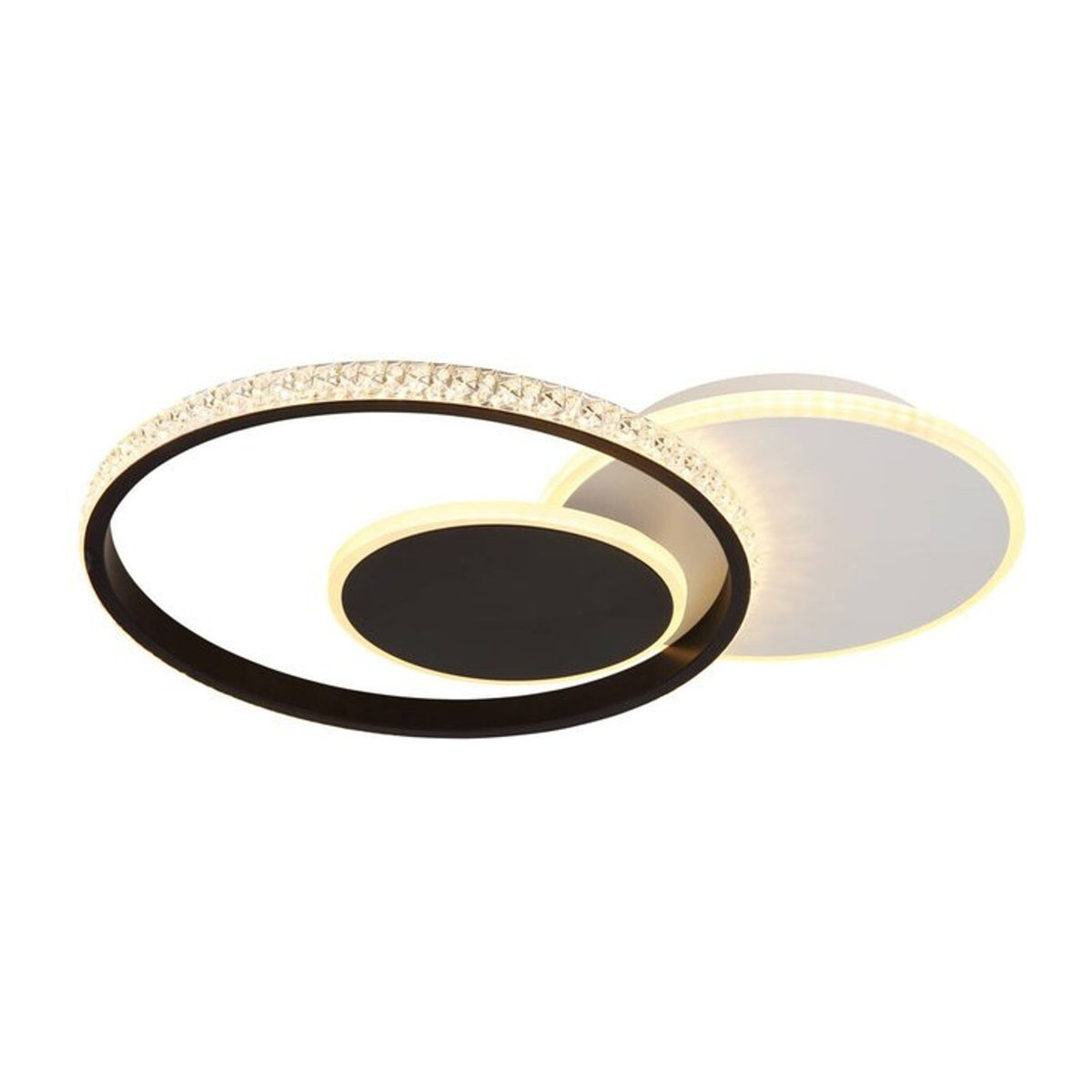 GLOBO LED-Deckenleuchte Perlix Modern in Schwarz aus Metall und Acryl mit warmweißem Licht, B/H: 45 x 32 cm - Bild 1