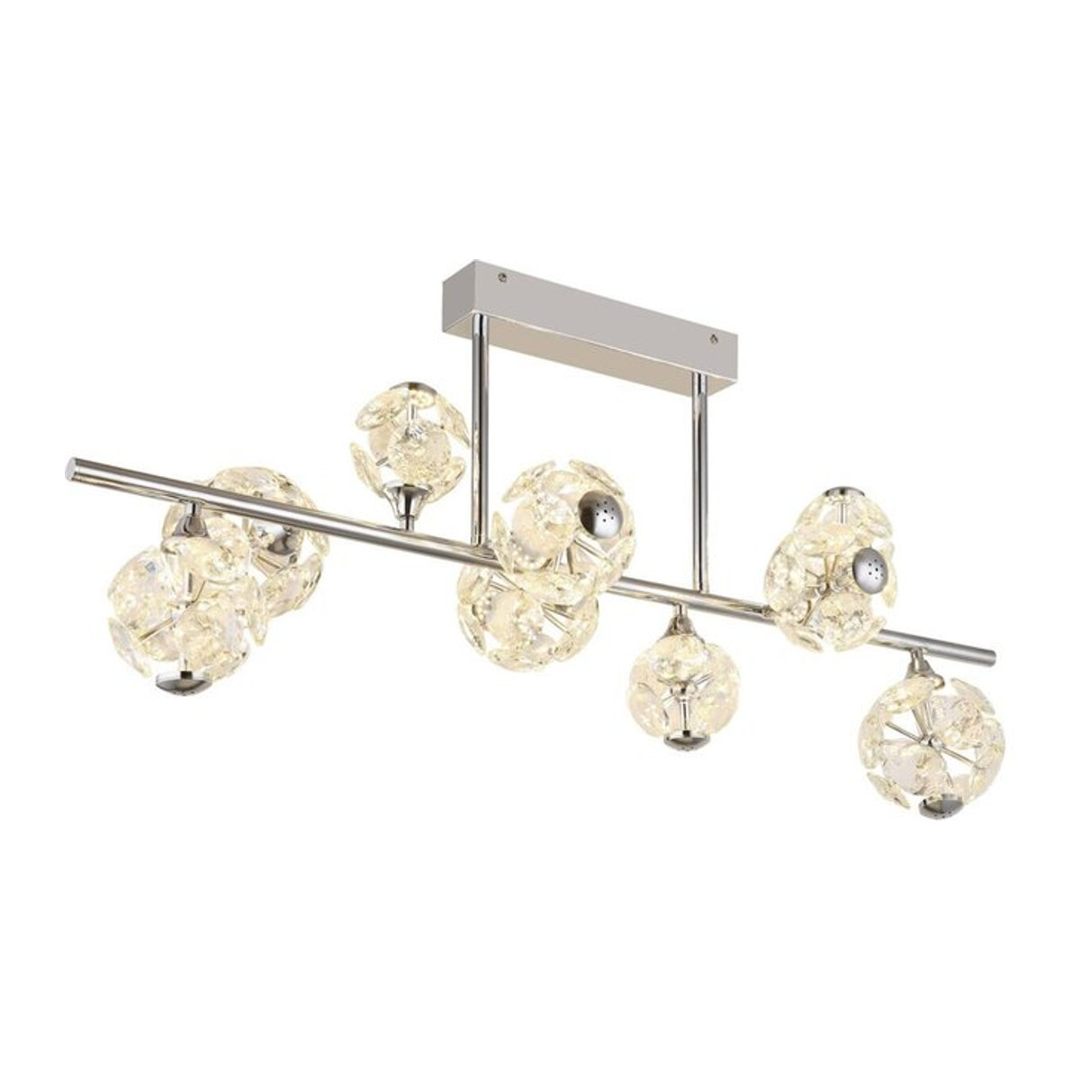 GLOBO LED Kronleuchter Modern in Chrom aus Metall mit warmweißem Licht, B/H/T/L: 34,5 x 45 x 101 x 101 cm - Bild 1