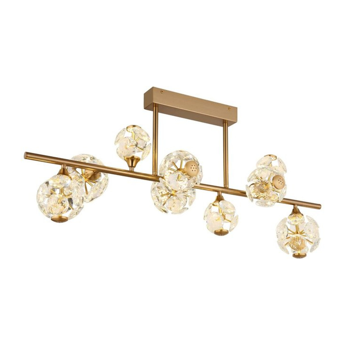 GLOBO LED Kronleuchter Modern in Gold und Klar aus Metall, Warmweiß - Bild 1