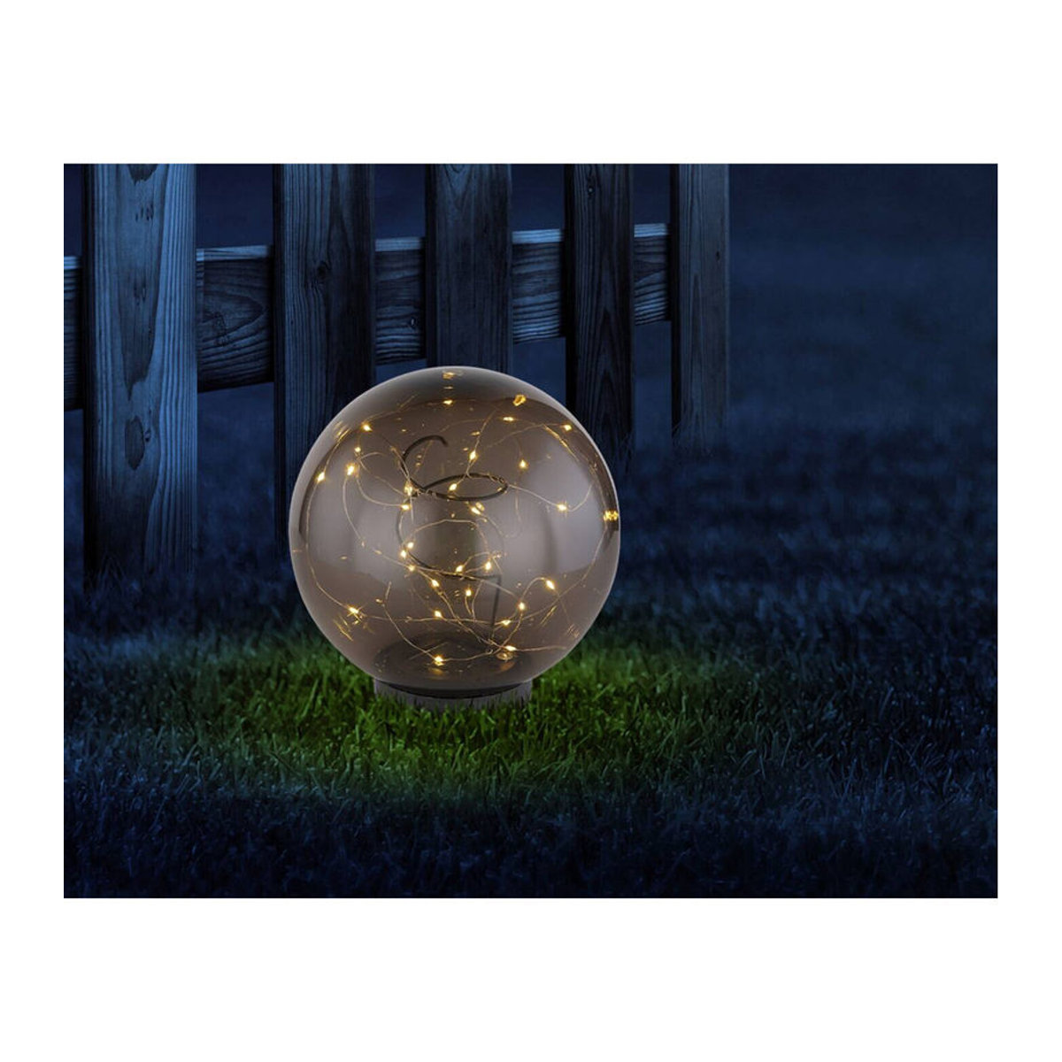Globo LED-Solarleuchte Modern in Schwarz aus Kunststoff und Glas, Höhe: 30 cm, Durchmesser: 20 cm - Bild 2