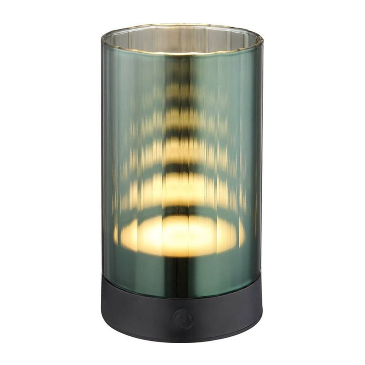 GLOBO LED-Tischleuchte aus Glas in Grün und Schwarz, Modernes Design, Höhe: 14 cm, Durchmesser: 8 cm - Bild 1