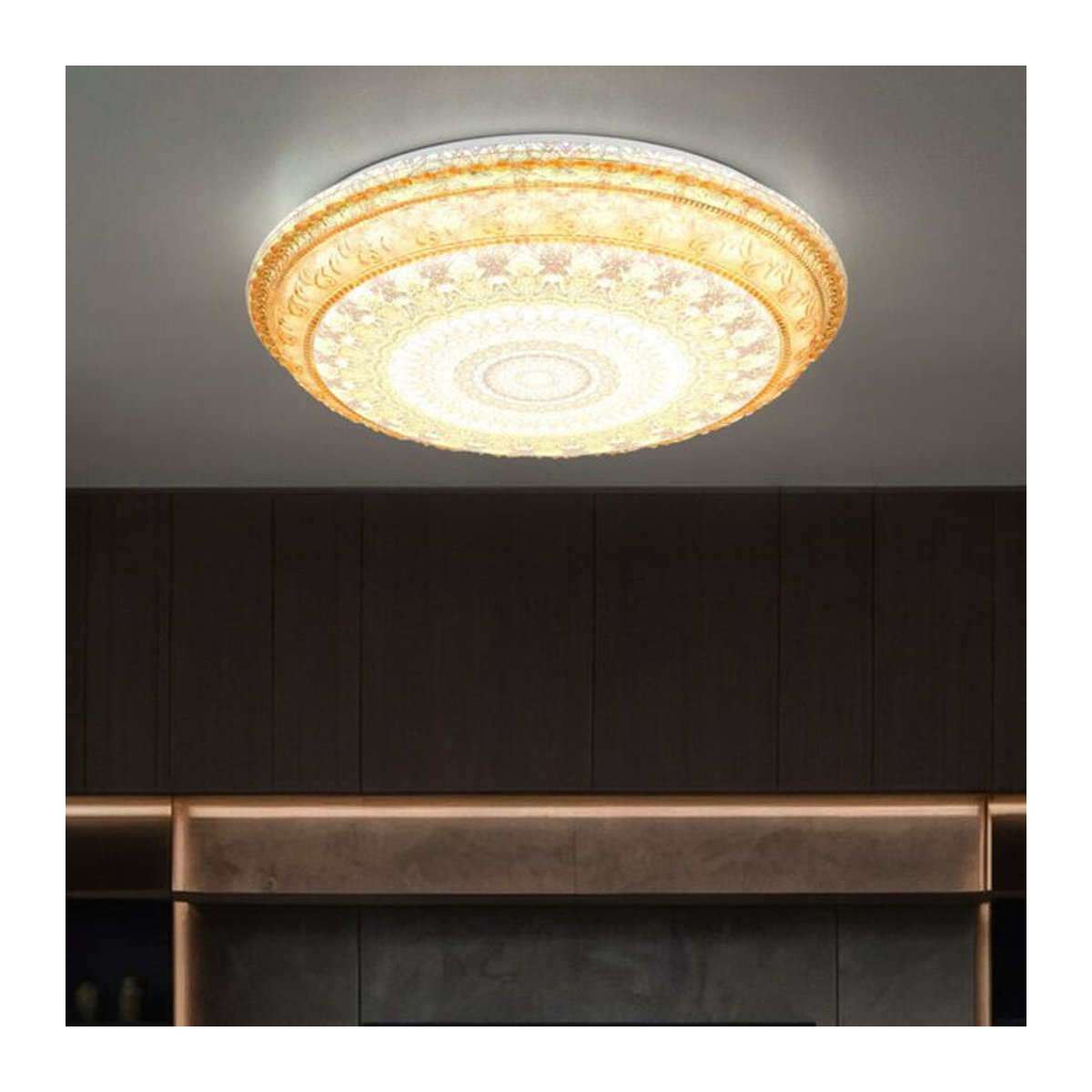 GLOBO Lighting LED Deckenleuchte LAZARO in Braun, Weiß oder Bunt aus Metall und Kunststoff, 18W, 450lm, Durchmesser: 39 cm, Höhe: 8,5 cm - Bild 2