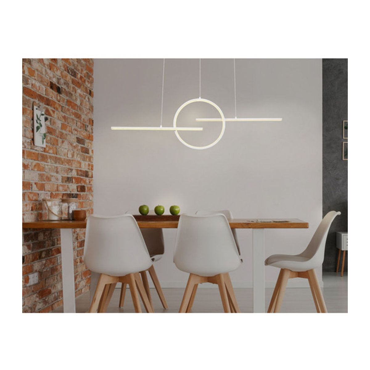 GLOBO LIGHTING LED-Pendelleuchte in Weiß aus Metall und Acryl, B/H/T: 10,5 x 150 x 124 cm - Bild 2