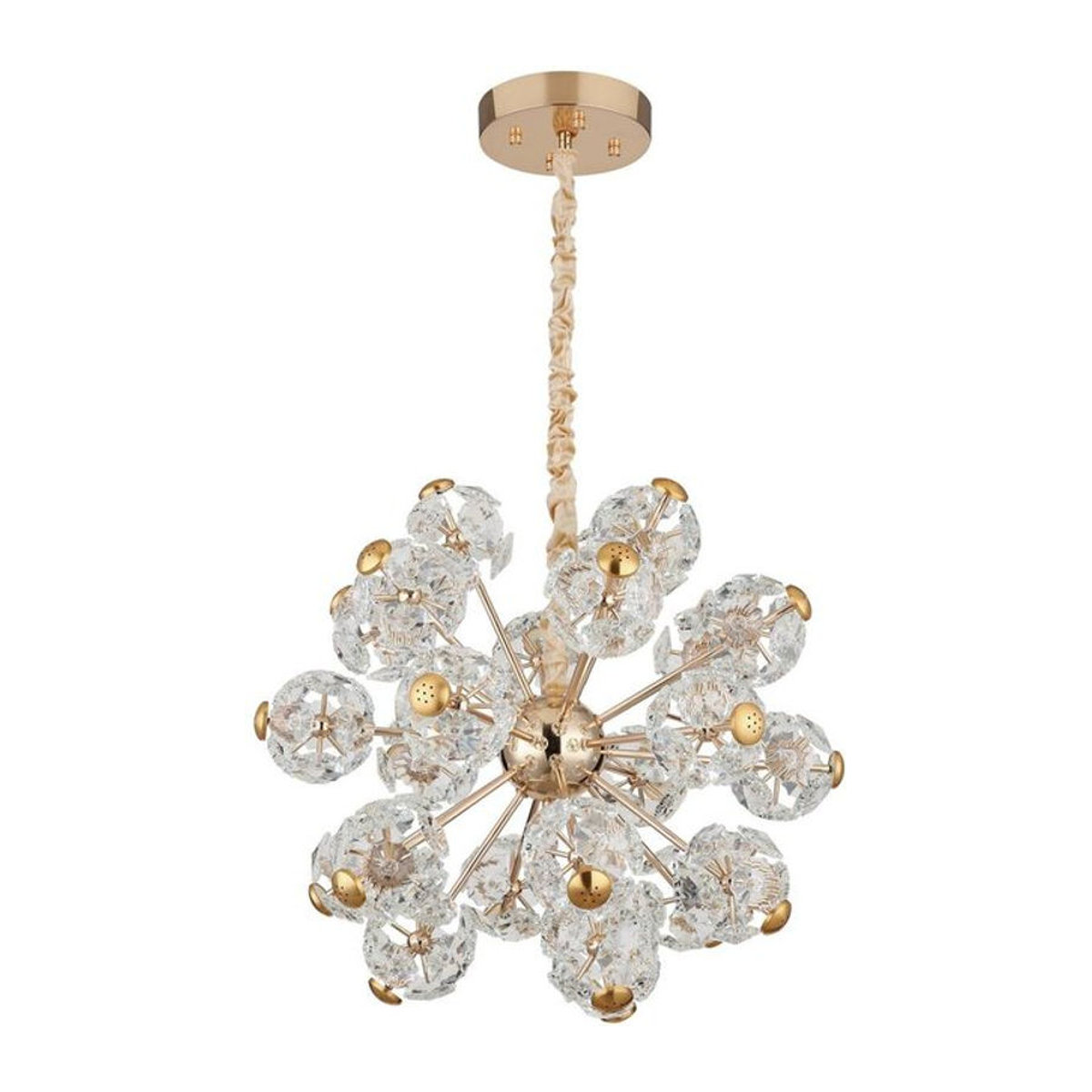 GLOBO Lighting Pendelleuchte FLORIELLA Modern in Gold mit Glas und LED, H: 135 cm, B: 65 cm - Bild 1