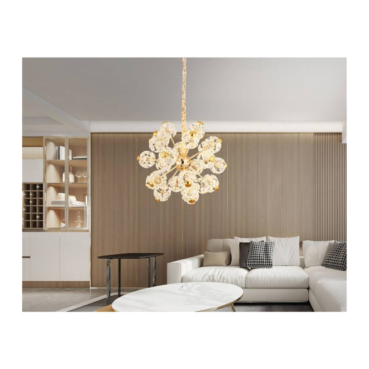 GLOBO Lighting Pendelleuchte FLORIELLA Modern in Gold mit Glas und LED, H: 135 cm, B: 65 cm - Bild 2