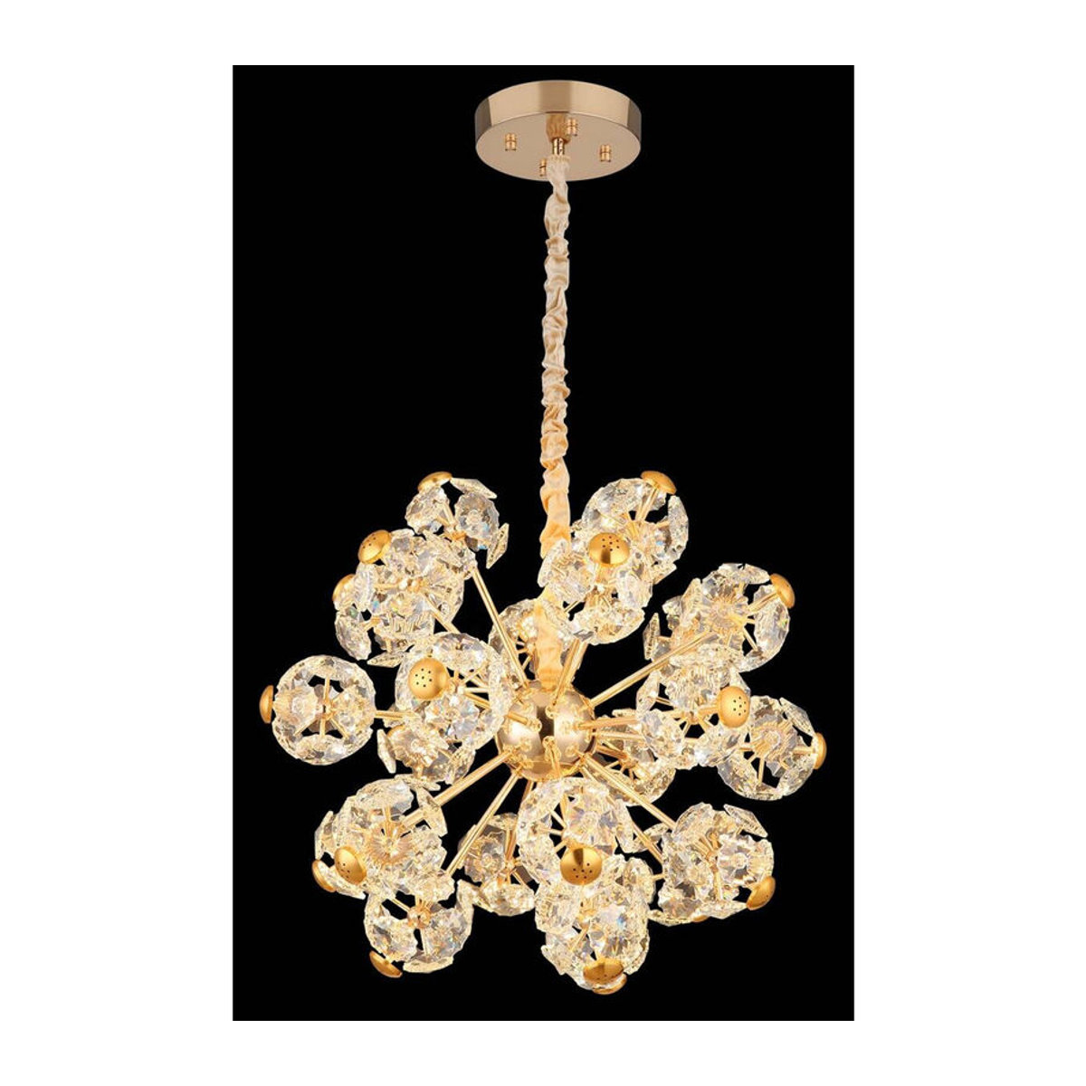 GLOBO Lighting Pendelleuchte FLORIELLA Modern in Gold mit Glas und LED, H: 135 cm, B: 65 cm - Bild 3