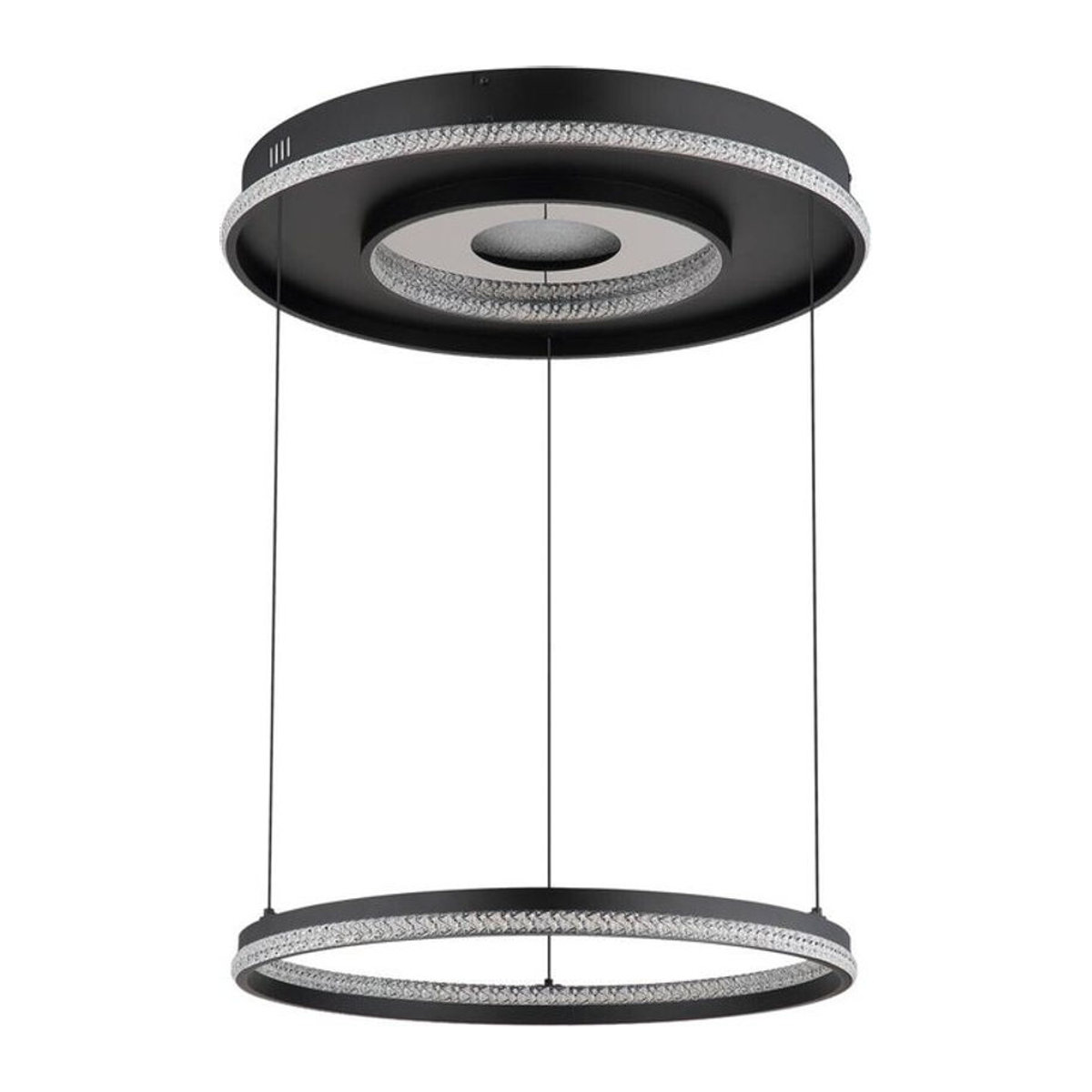 GLOBO Lighting Pendelleuchte MARSH in Schwarz aus Metall und Aluminium mit integriertem warmweißem LED-Leuchtmittel, Höhe: 120 cm, Breite: 60 cm - Bild 1