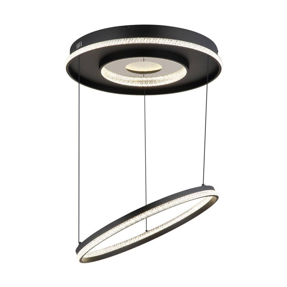 GLOBO Lighting Pendelleuchte MARSH in Schwarz aus Metall und Aluminium mit integriertem warmweißem LED-Leuchtmittel, Höhe: 120 cm, Breite: 60 cm - Bild 2