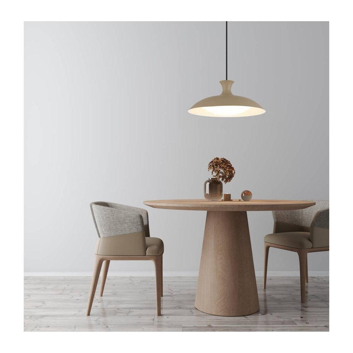 GLOBO Lighting Pendelleuchte ROCHA Modern Beige aus Metall und Kunststoff mit integrierter LED, Warmweiß, H: 150 cm, B: 40 cm - Bild 2