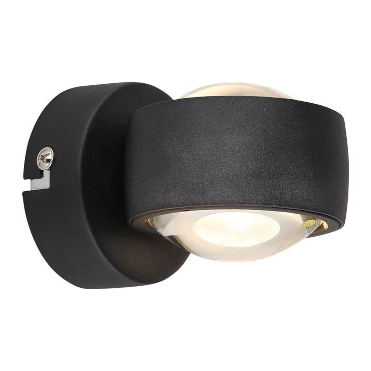 GLOBO LIGHTING Wandleuchte RANDI LED Up & Down Spotleuchte aus Metall und Glas in Schwarz mit warmweißem Licht, B/H: 7,5 x 7 cm - Bild 1