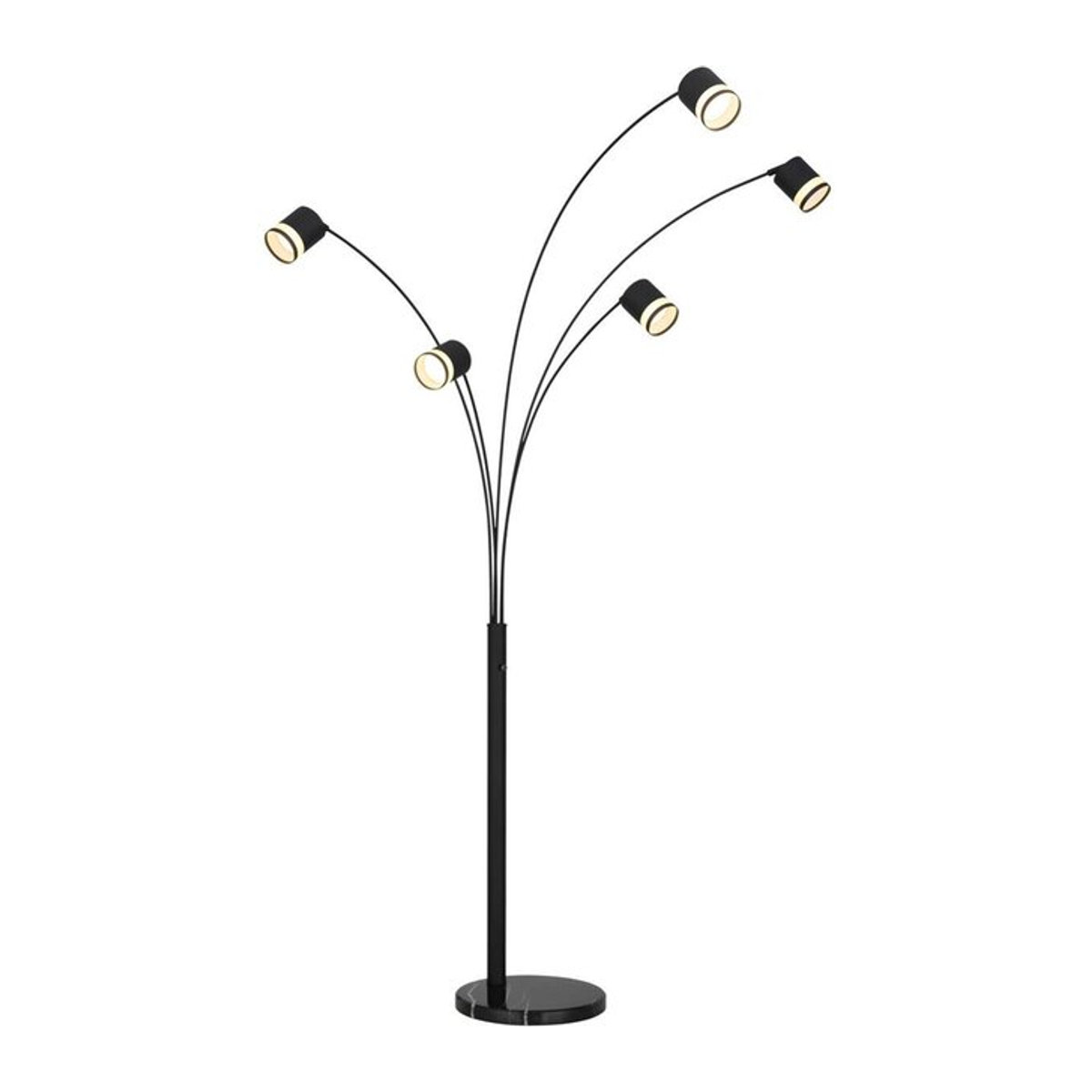 GLOBO Moderne LED Bogenlampe in Schwarz aus Metall, Kunststoff und Marmor mit warmweißem Licht - Bild 1