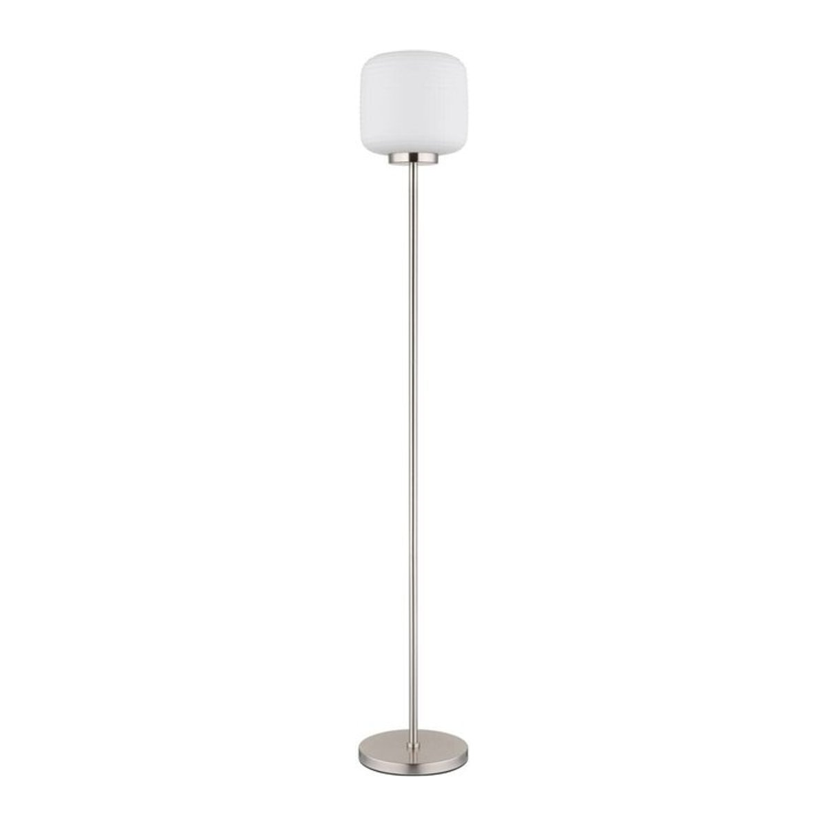 GLOBO Moderne Stehlampe aus Metall und Glas in Nickel matt und Schwarz, H x B x T: 157 x 36 x 24 cm - Bild 1